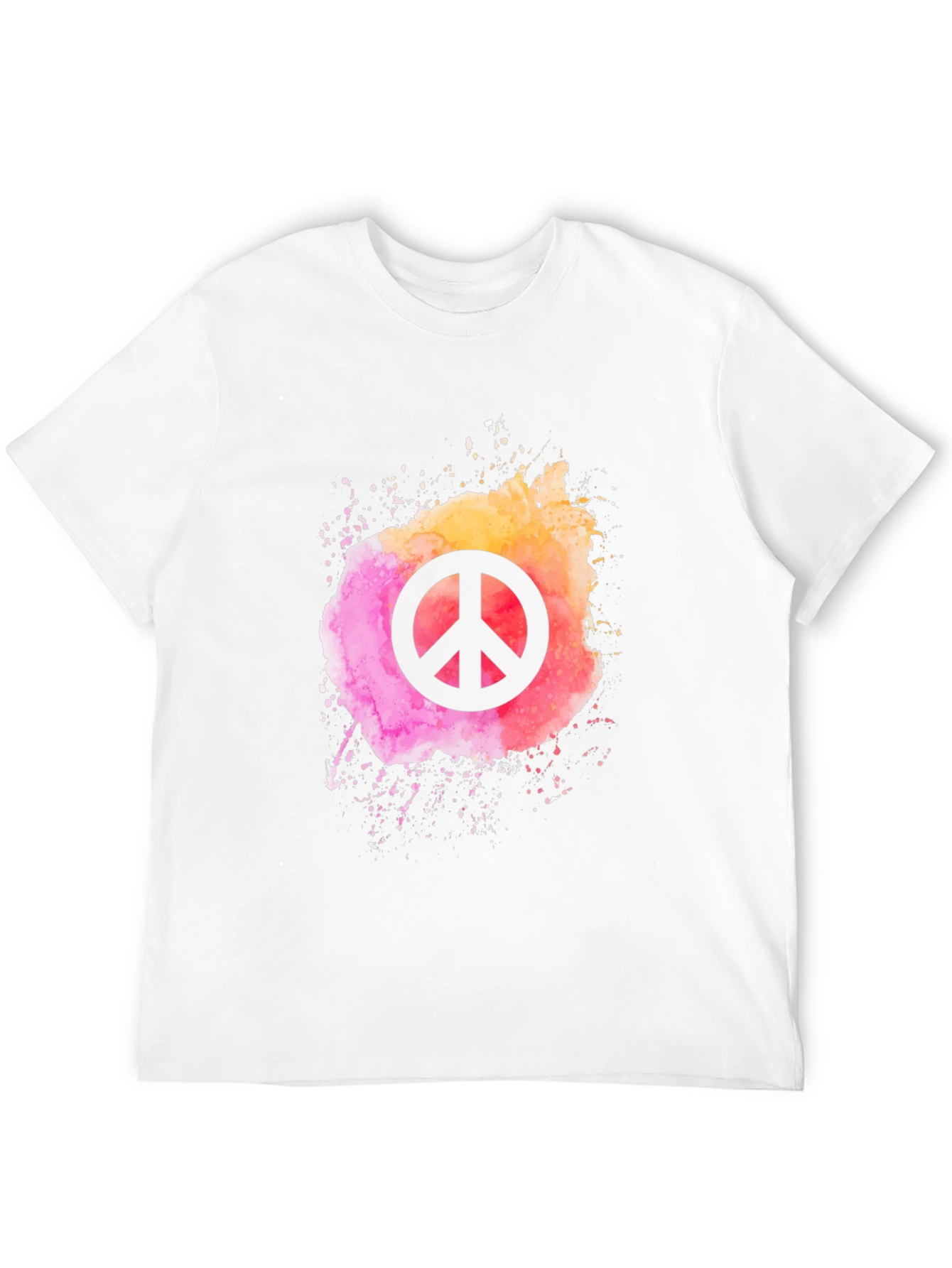 Black Peace Sign Watercolor Graphic Tee - Black view 12