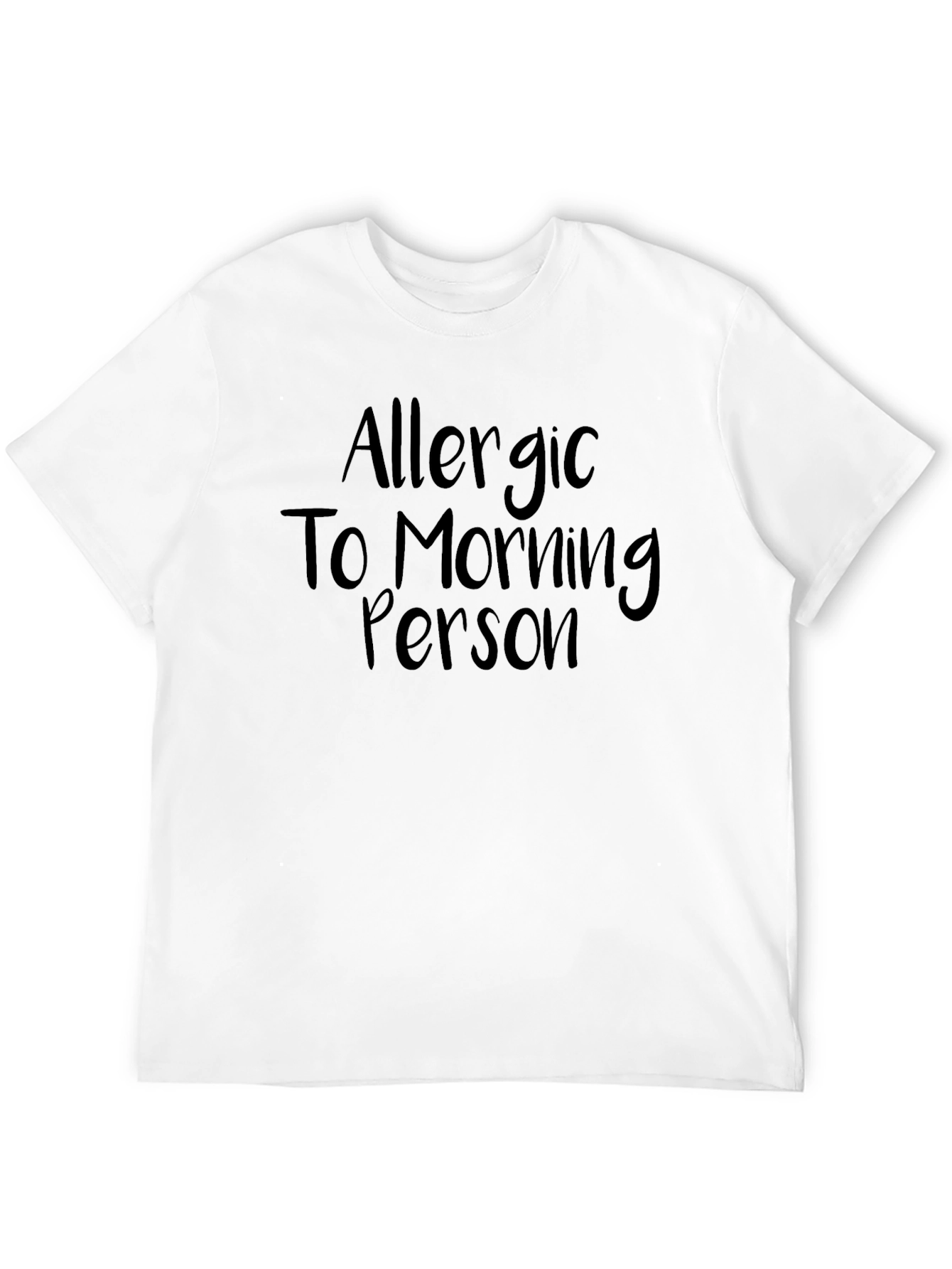 Black Allergic to Morning Person Black T-Shirt view 12