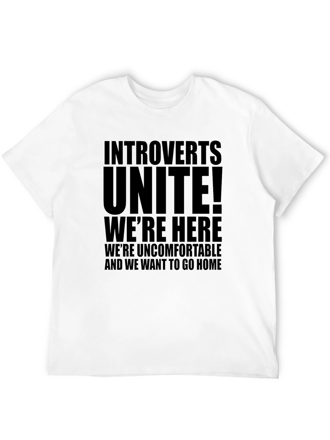 Black Introverts Unite Black Graphic T-Shirt view 12