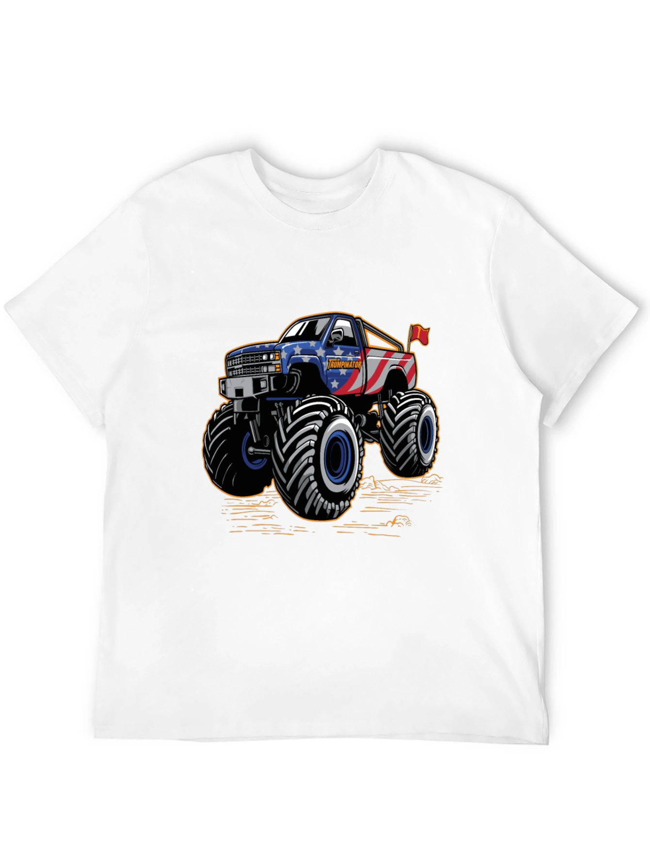 Black Monster Truck Tee - Patriotic USA Design view 12