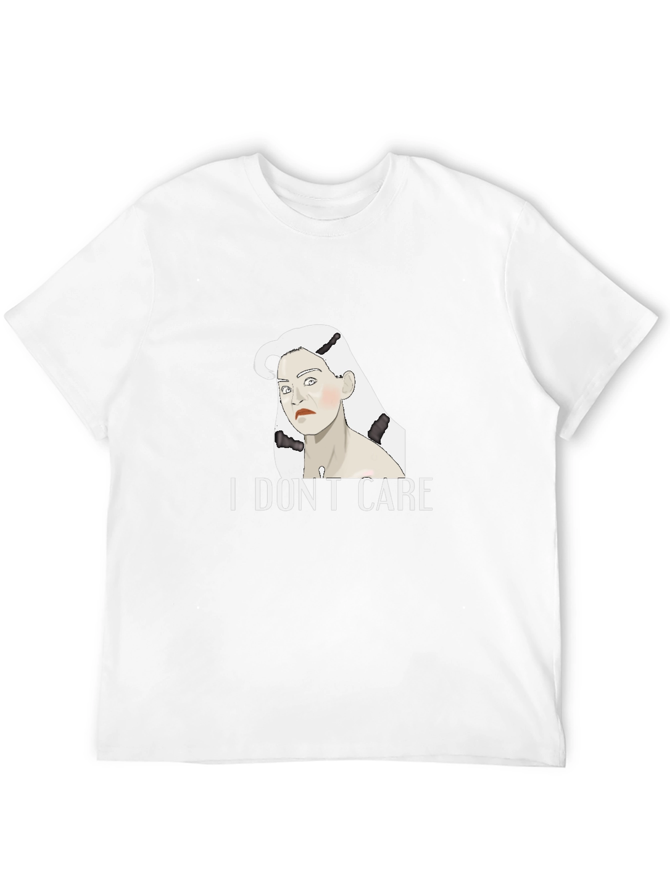 Black I Don't Care Graphic Tee - Unisex Black T-Shirt view 12