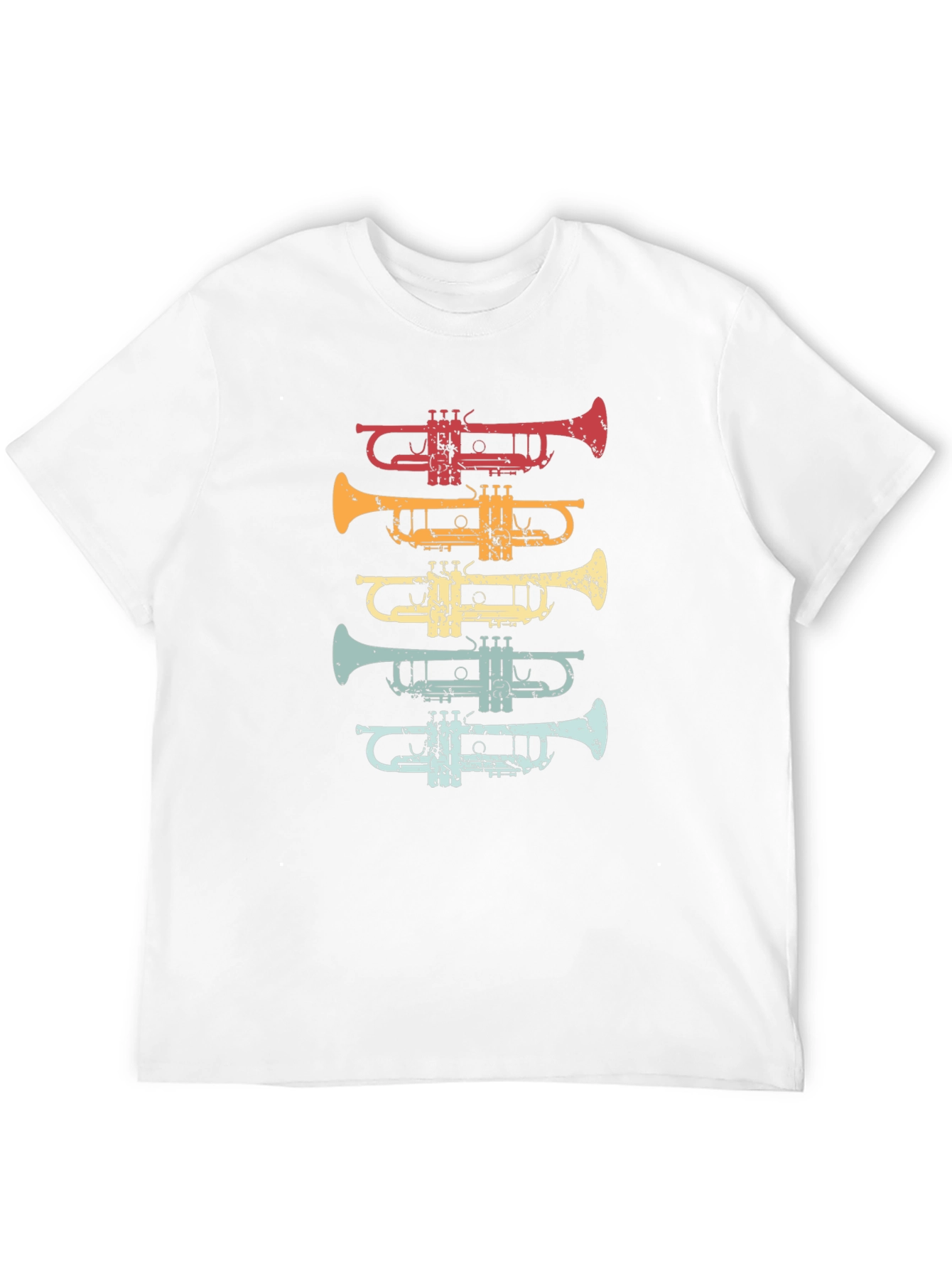Black Retro Trumpet Graphic Tee - Musical Instrument T-Shirt view 12
