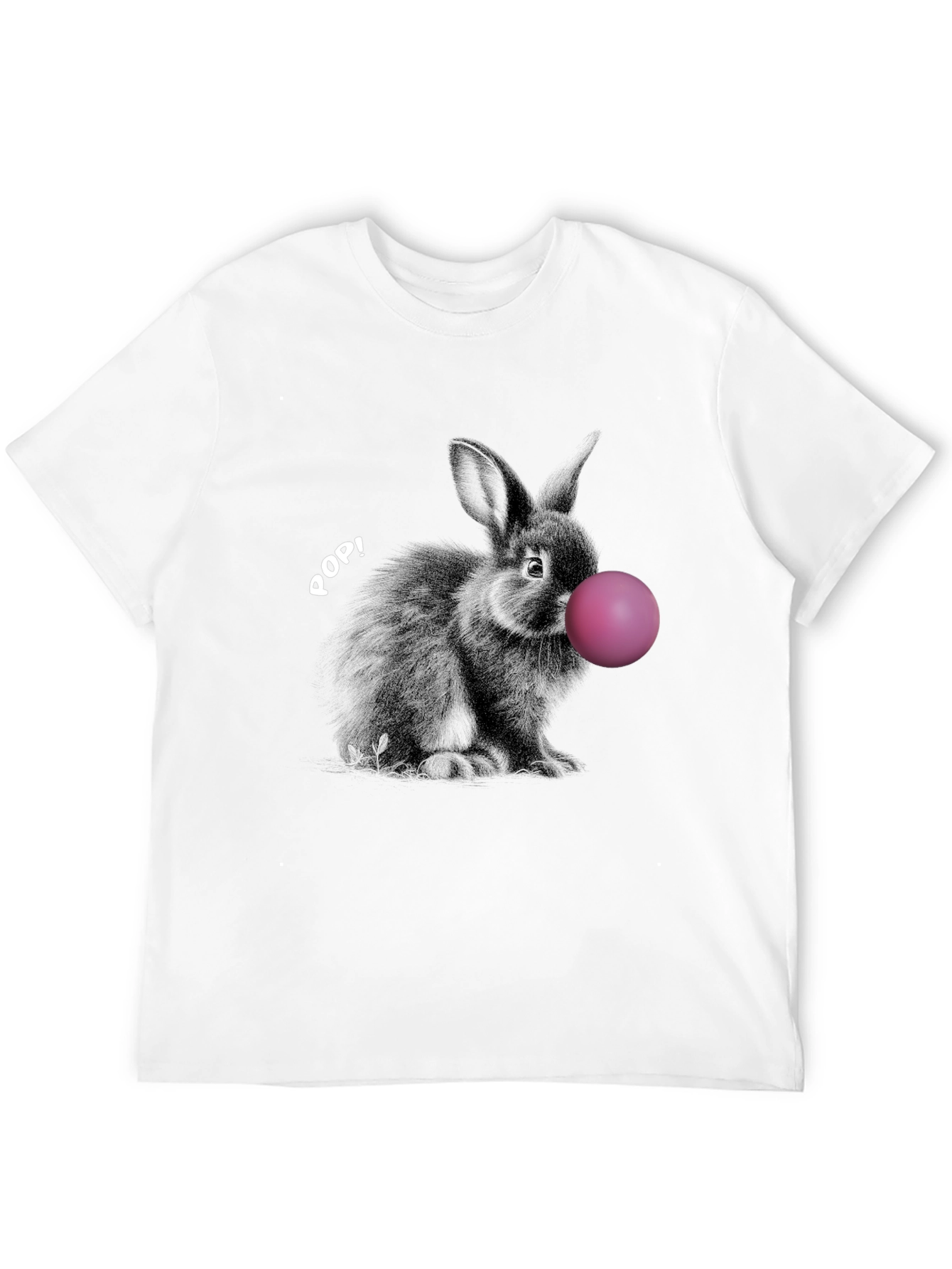 Black Rabbit Bubble Gum Pop Graphic T-Shirt view 12