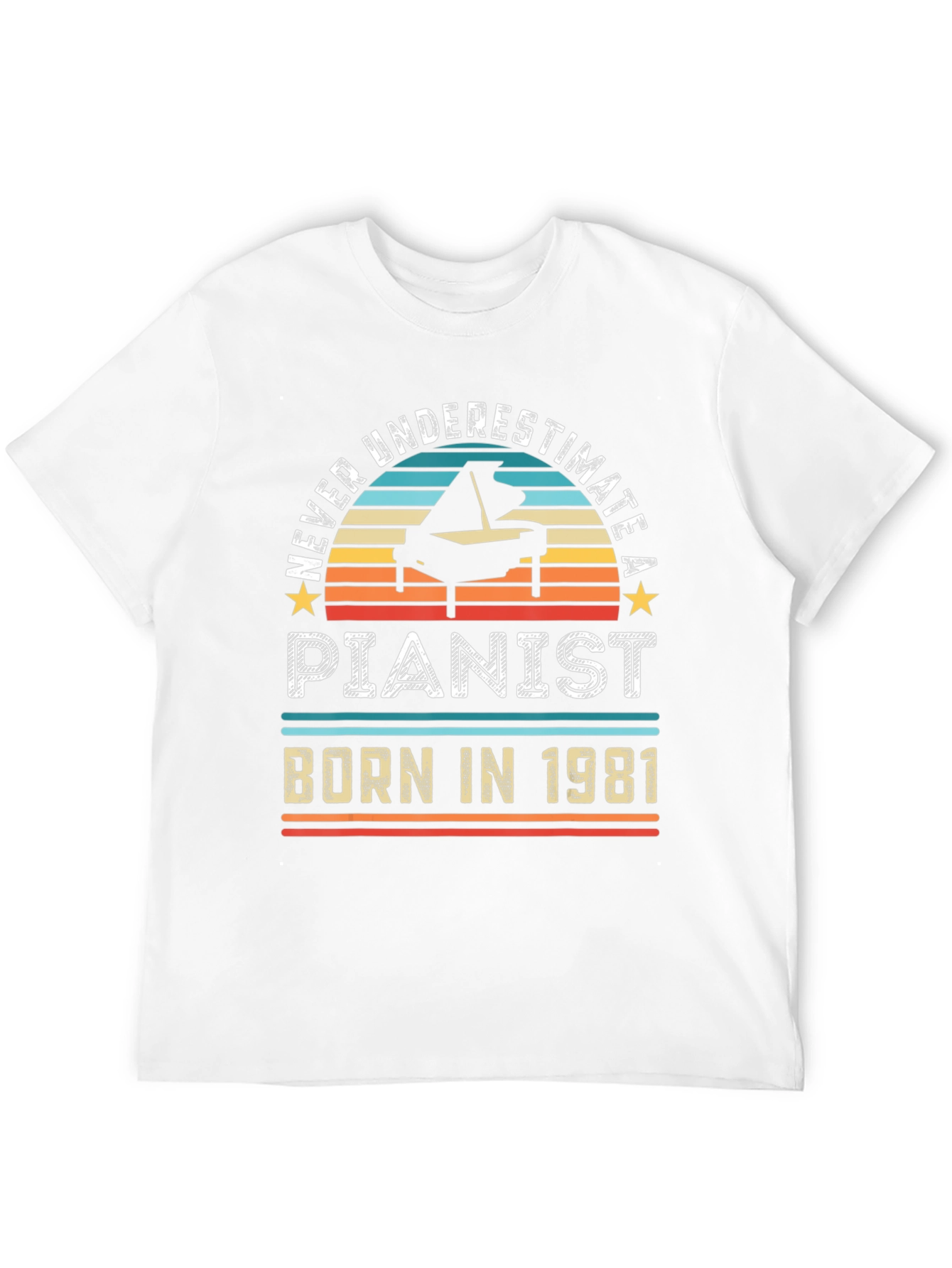 Black Pianist Born In 1981 Graphic T-Shirt view 12