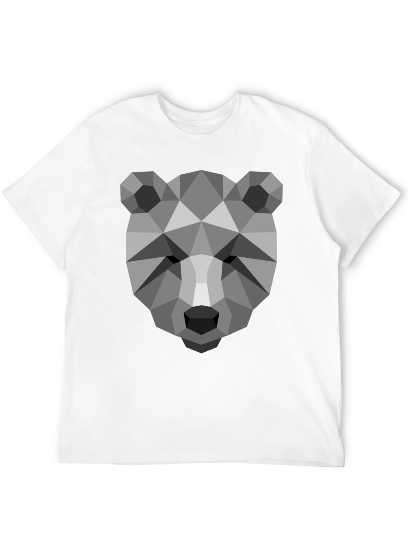Black Geometric Bear Head T-Shirt - Modern Graphic Tee view 12
