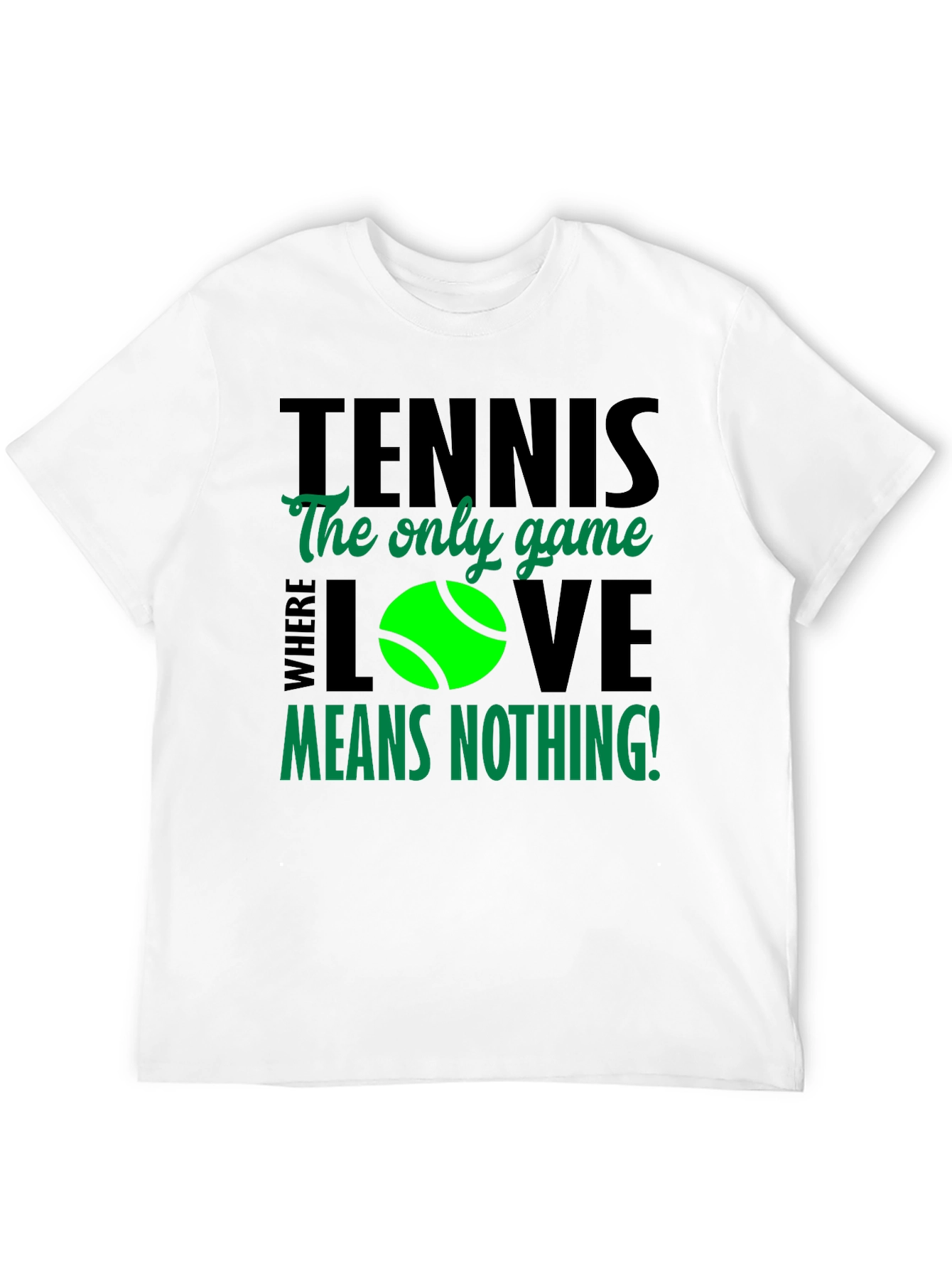 Black Tennis Love Means Nothing T-Shirt view 12