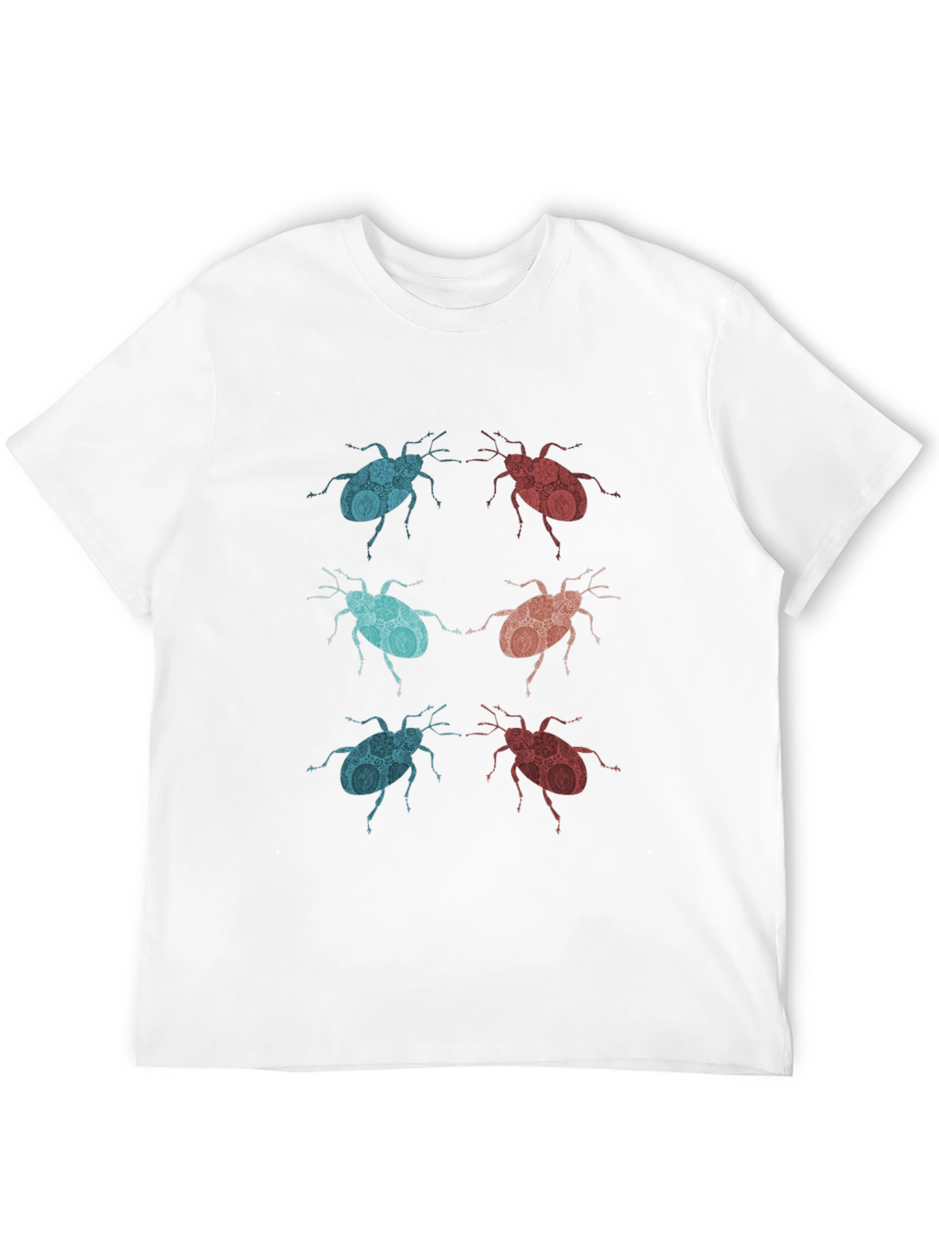 Black Graphic Beetle Print Black T-Shirt view 12