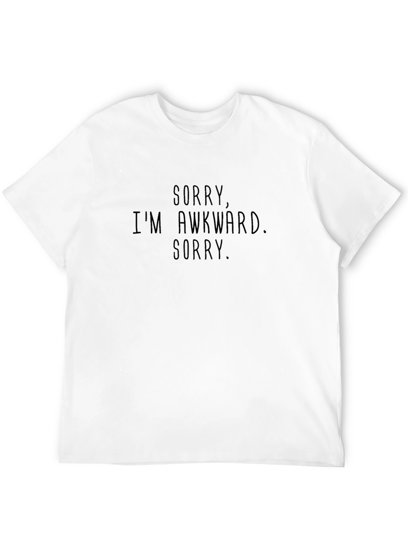 Black Awkward Sorry Men's Black T-Shirt  view 12