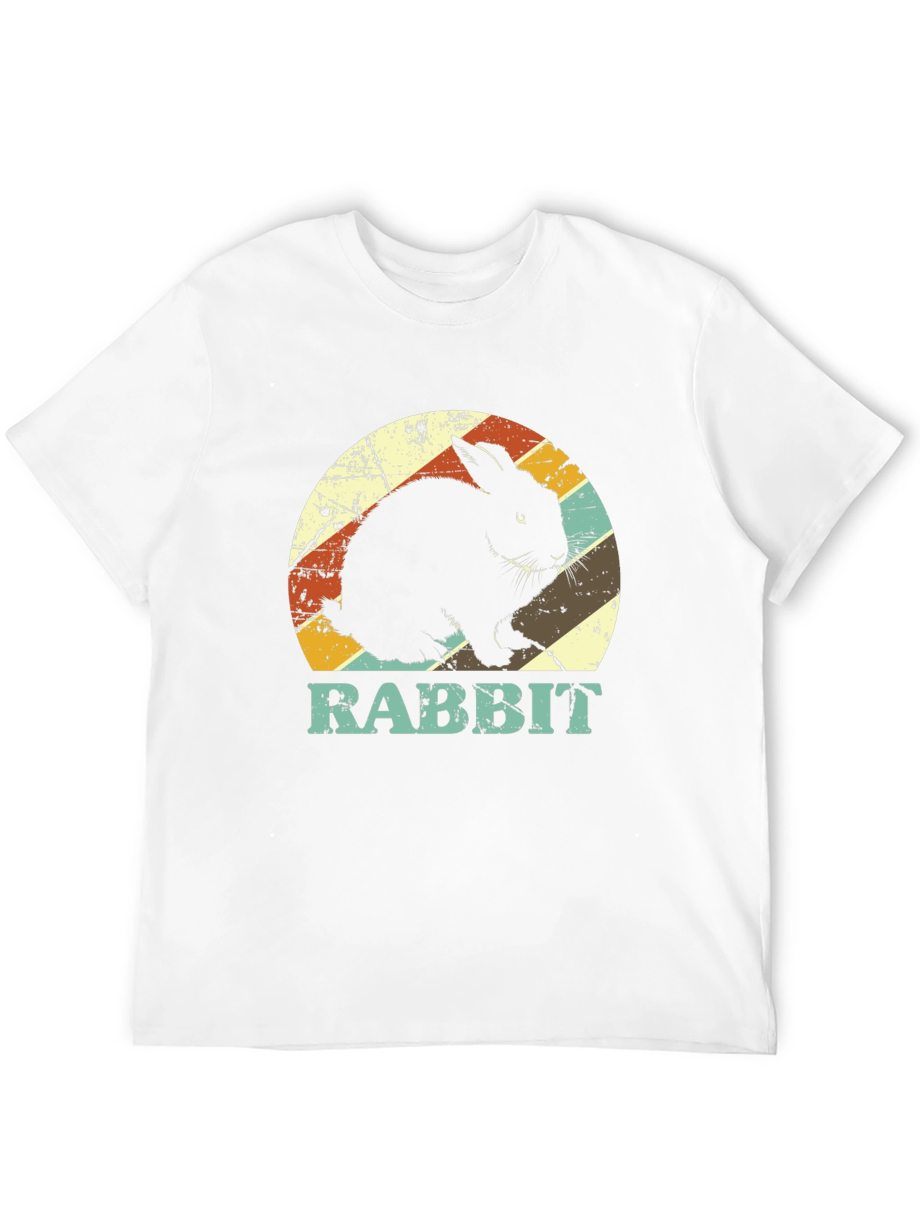 Black Retro Rabbit Graphic Tee - Vintage Style T-Shirt view 12
