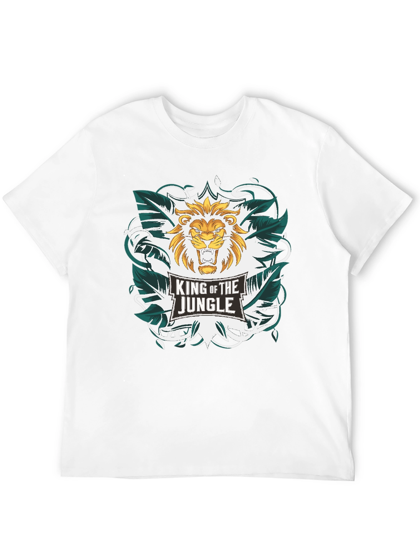 Black King of the Jungle Lion Graphic T-Shirt view 12