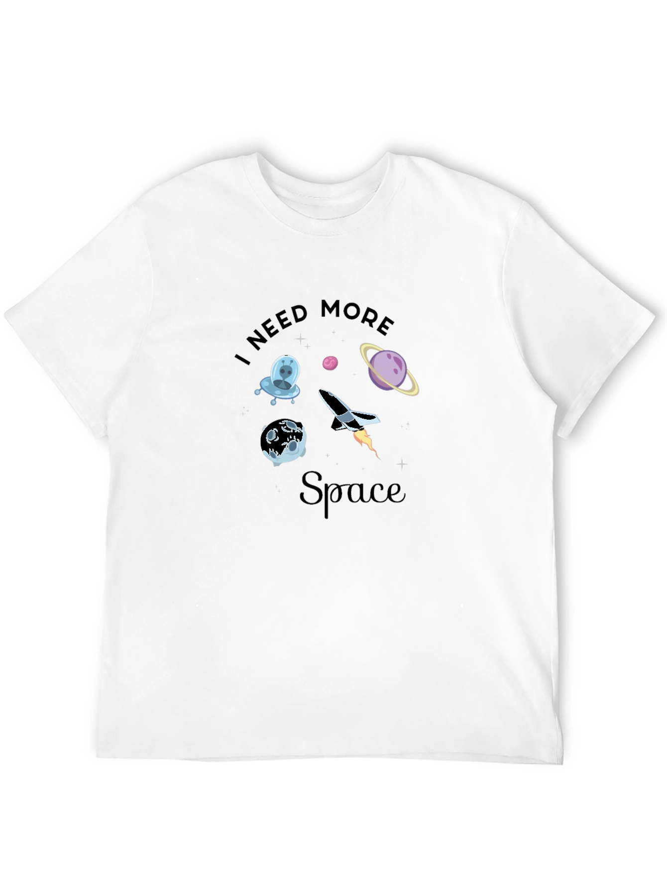 Black I Need More Space Graphic T-Shirt view 12