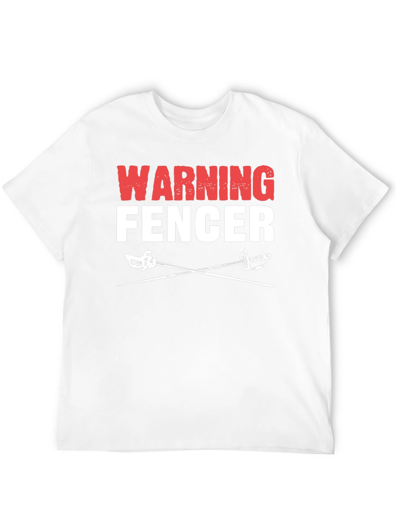 Black Warning Fencer T-Shirt Black Cotton Tee view 12