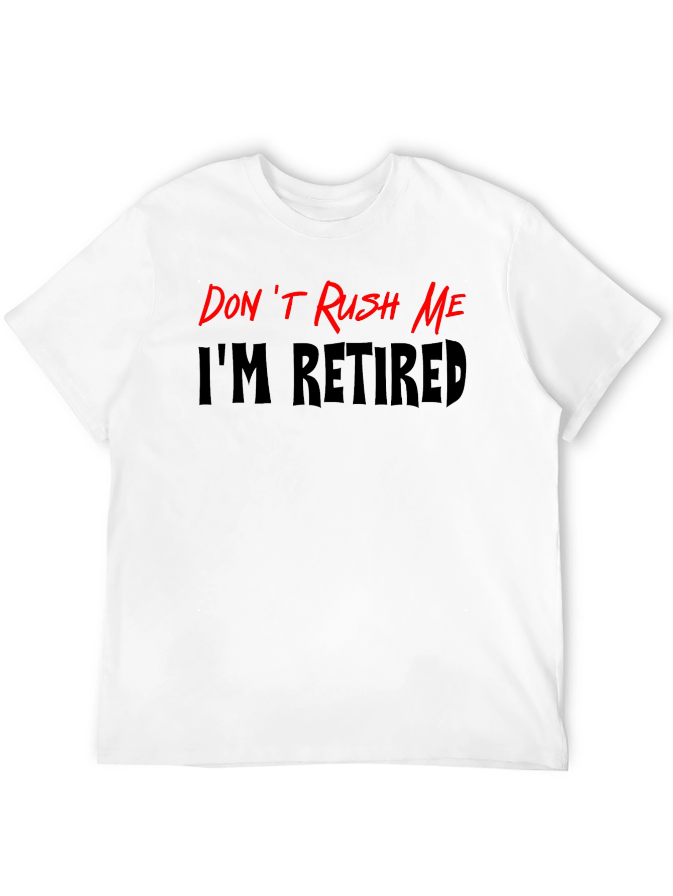 Black Retired Black Graphic Tee: Don't Rush Me Slogan view 12