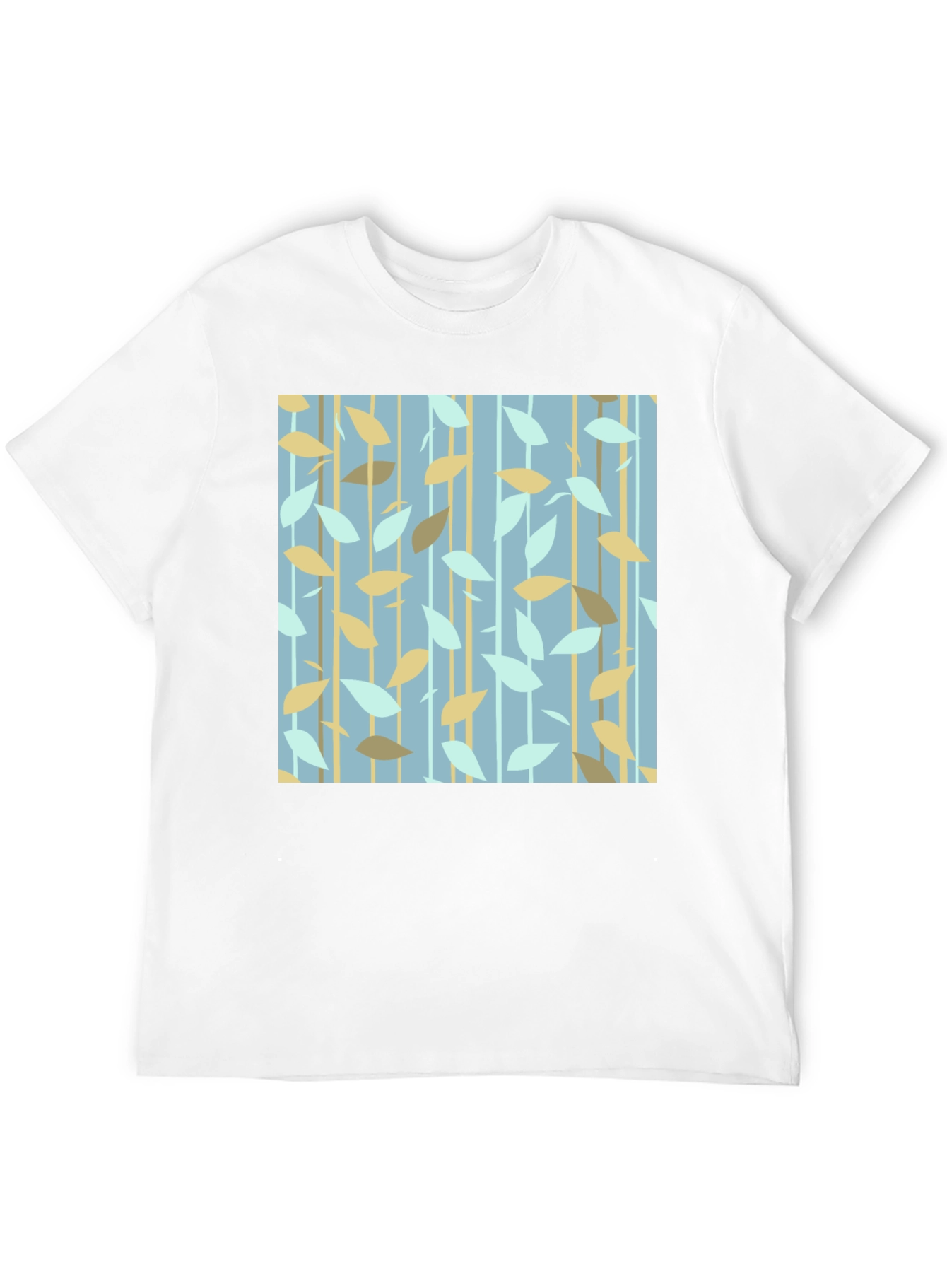 Black Abstract Leaf Print T-Shirt view 12