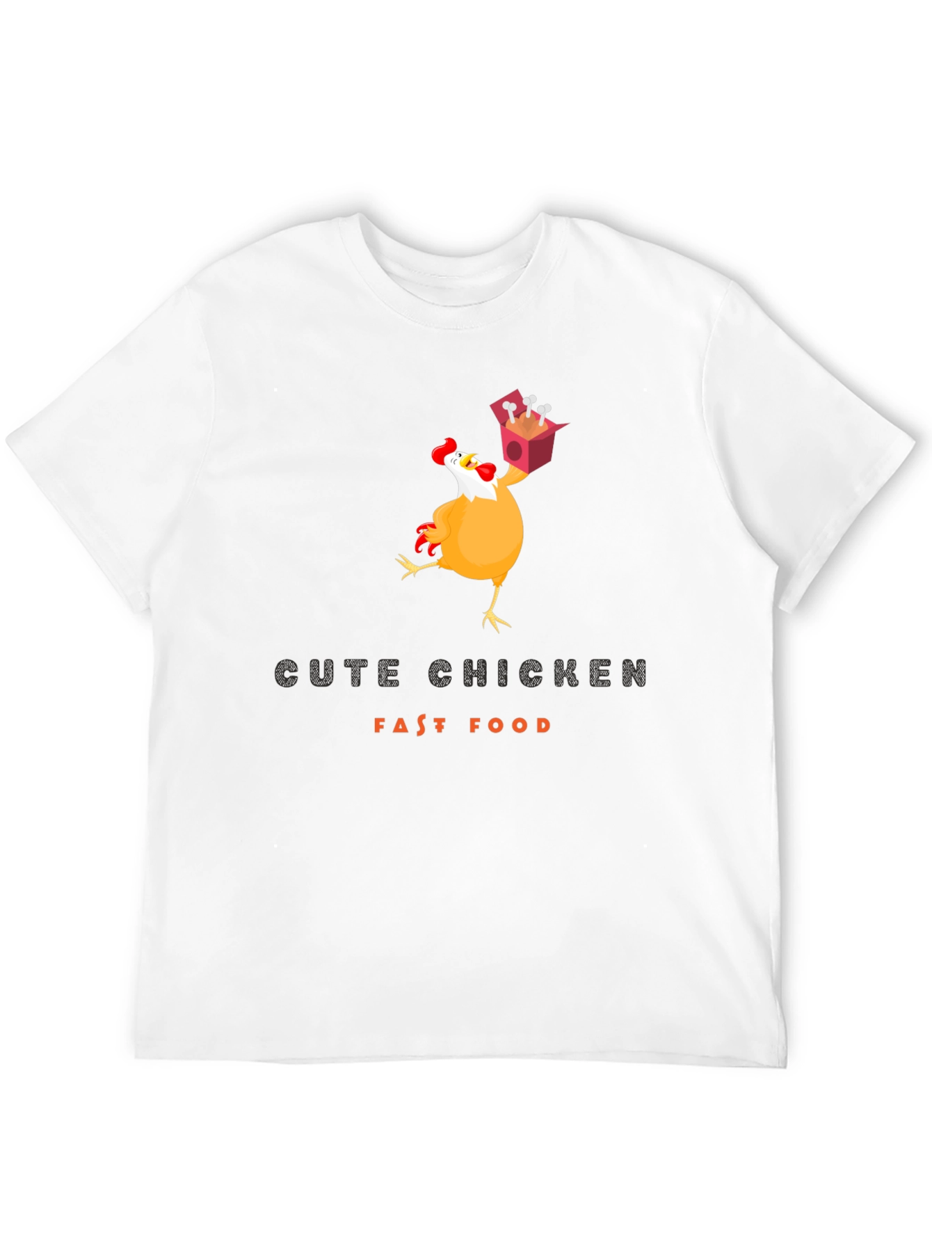 Black Funny Chicken Fast Food T-Shirt view 12