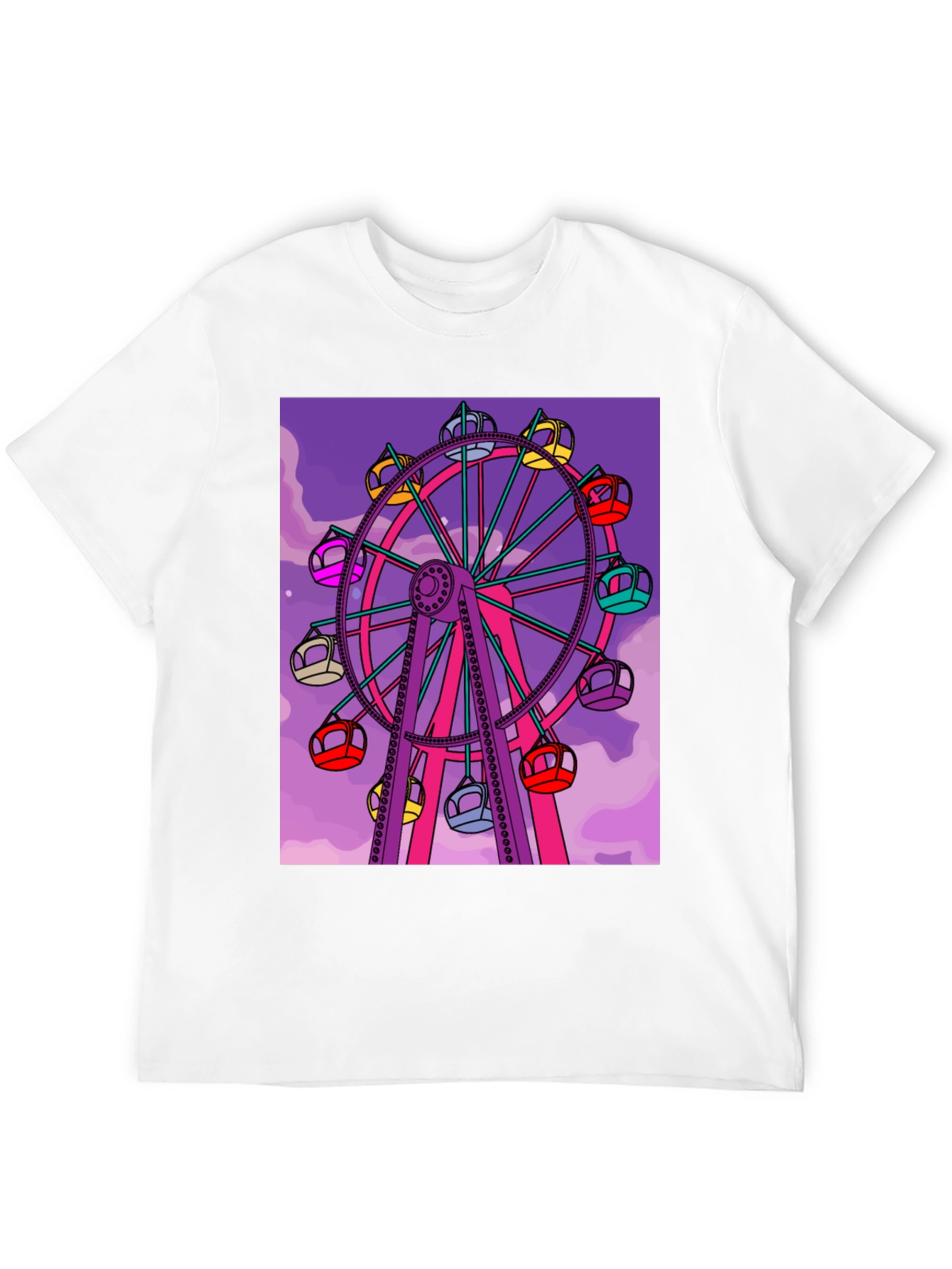 Black Ferris Wheel Graphic Tee - Fun Carnival Shirt view 12