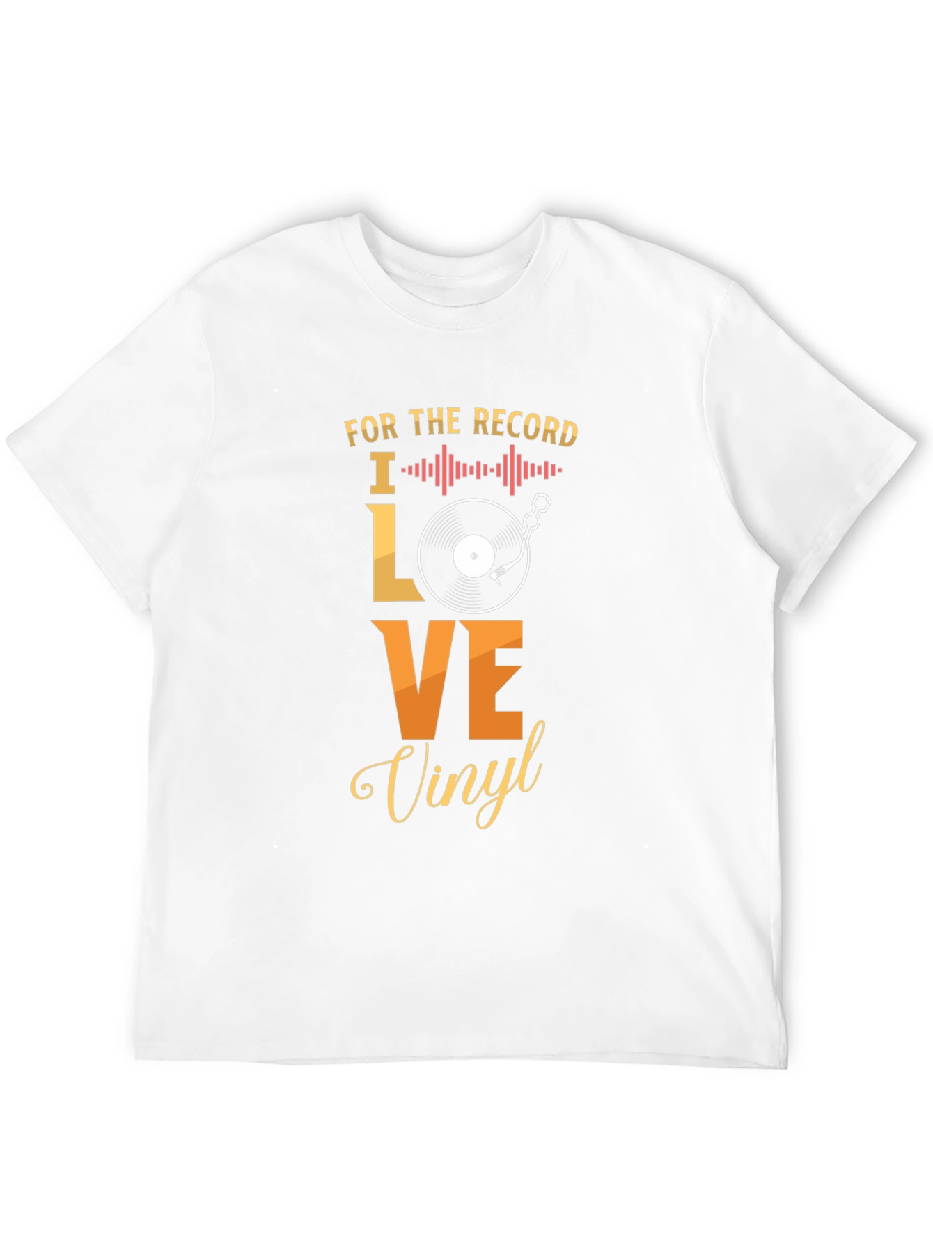 Black I Love Vinyl Record Music Graphic T-Shirt view 12