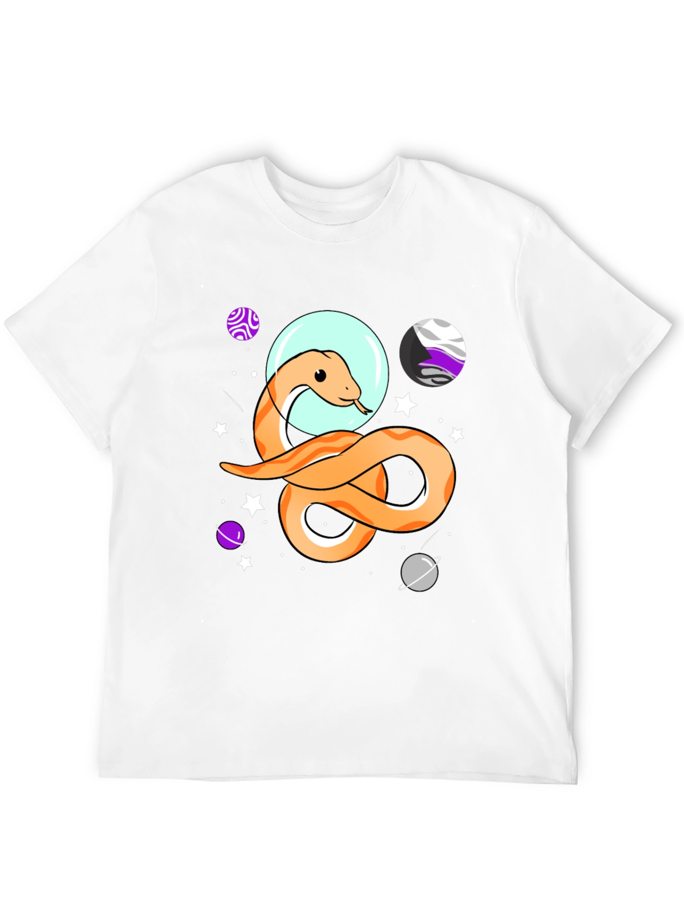 Black Space Snake Graphic Tee - Black Cotton T-Shirt view 12