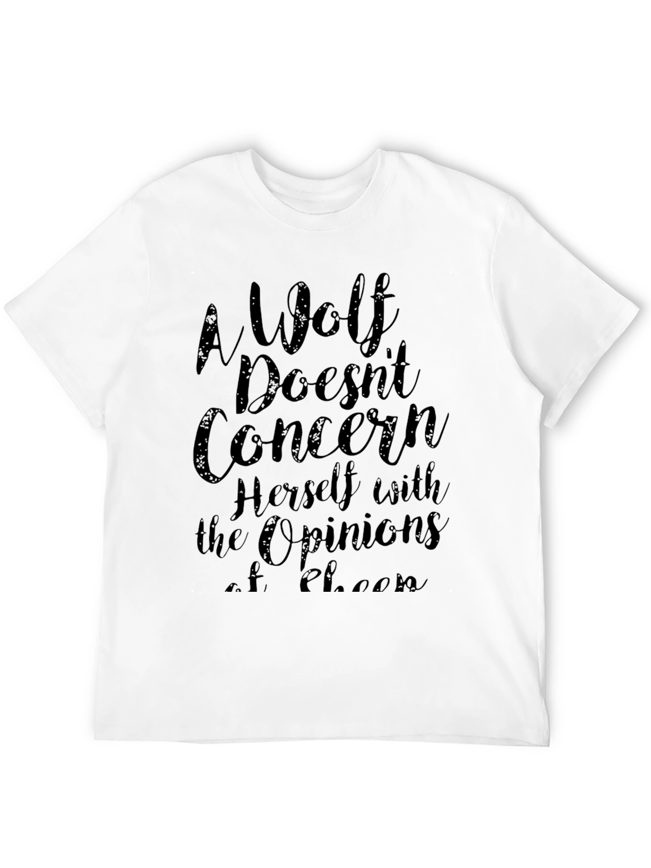 Black A Wolf Doesn't Concern Herself T-Shirt view 12