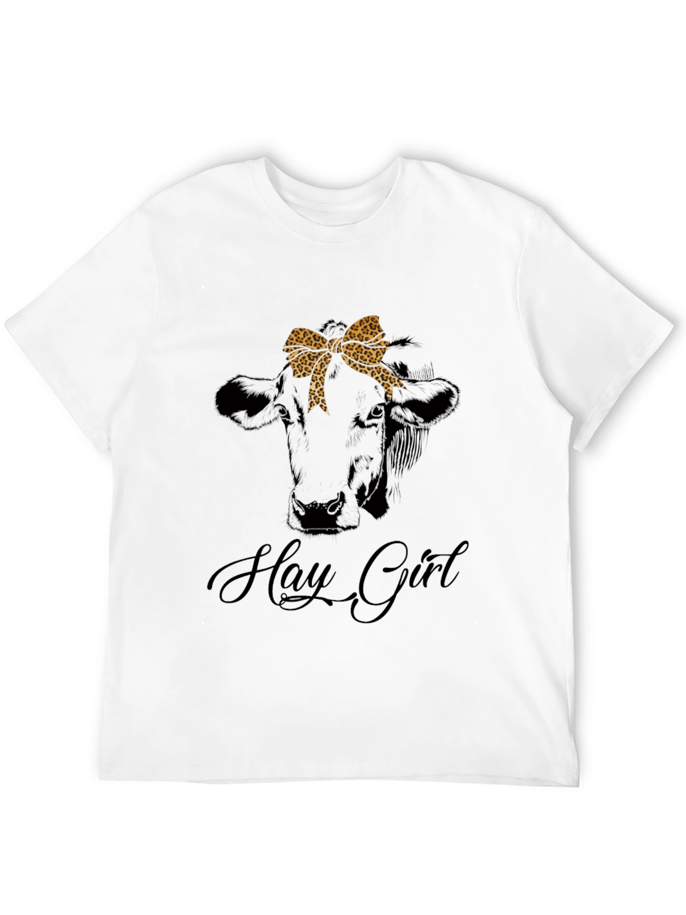 Hay Girl Cow Graphic Tee - Animal Lover T-Shirt - 12