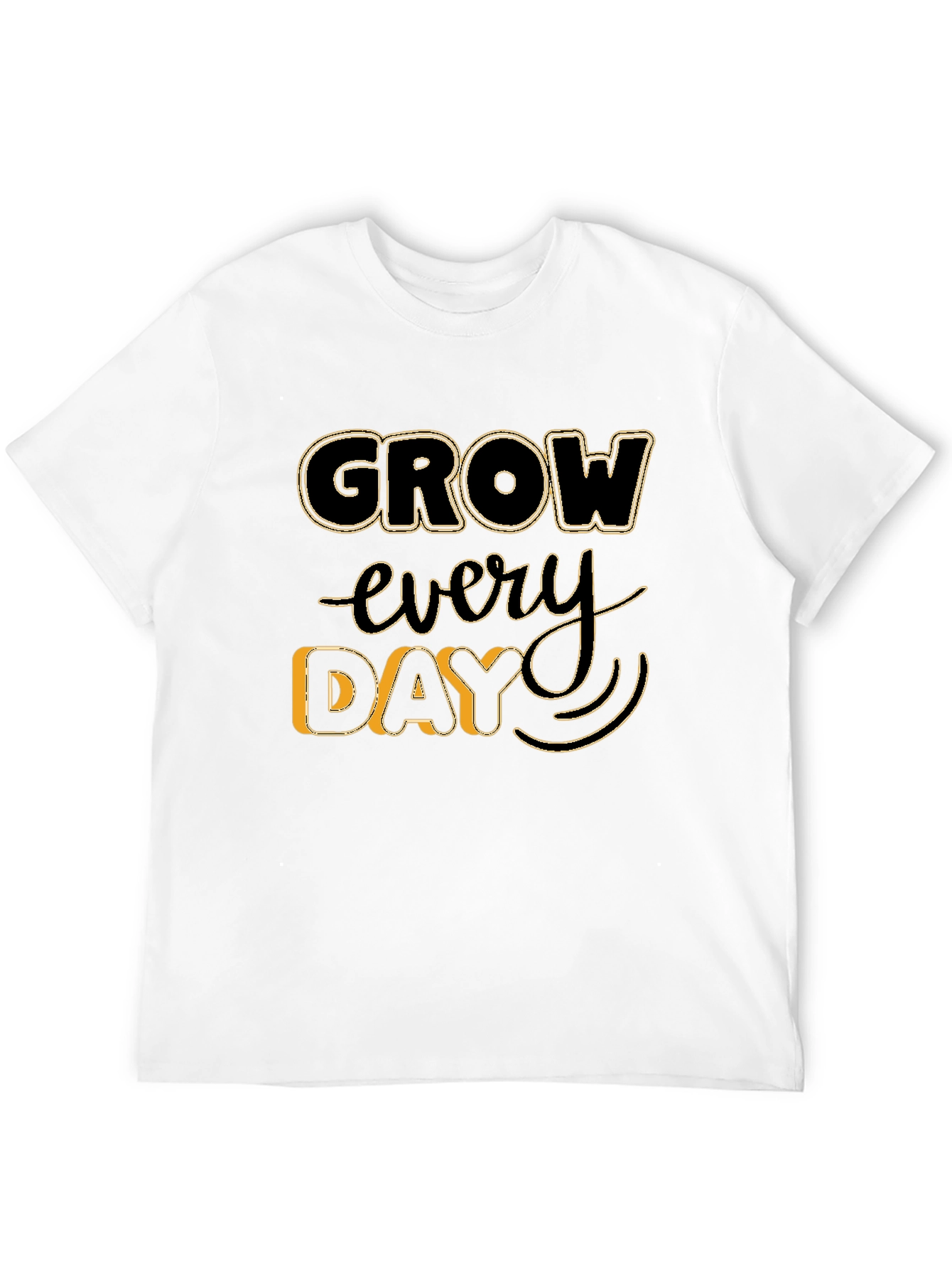 Black Grow Every Day Graphic Tee - Black Unisex T-Shirt view 12