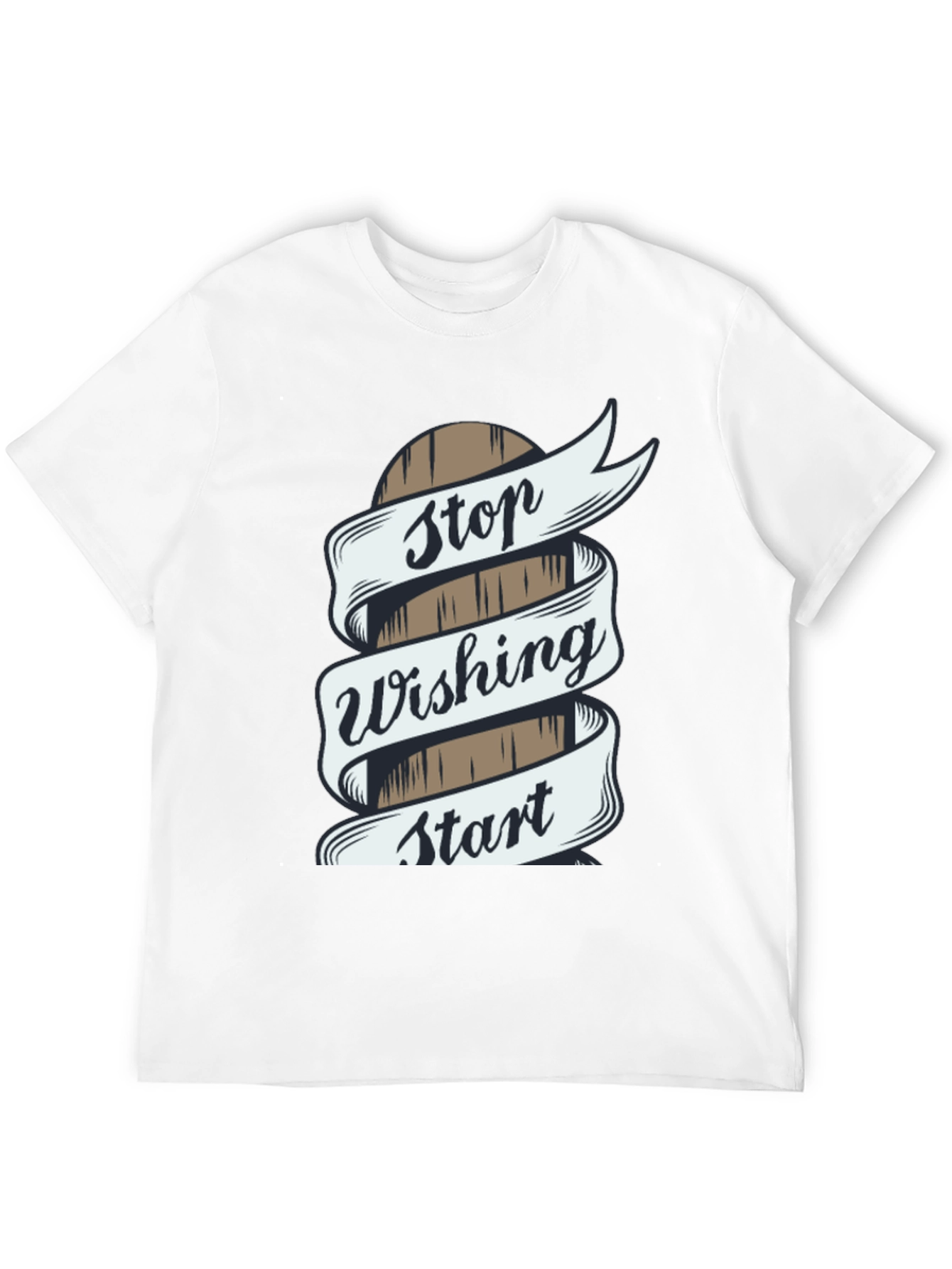 Black Stop Wishing Start Doing T-Shirt view 12