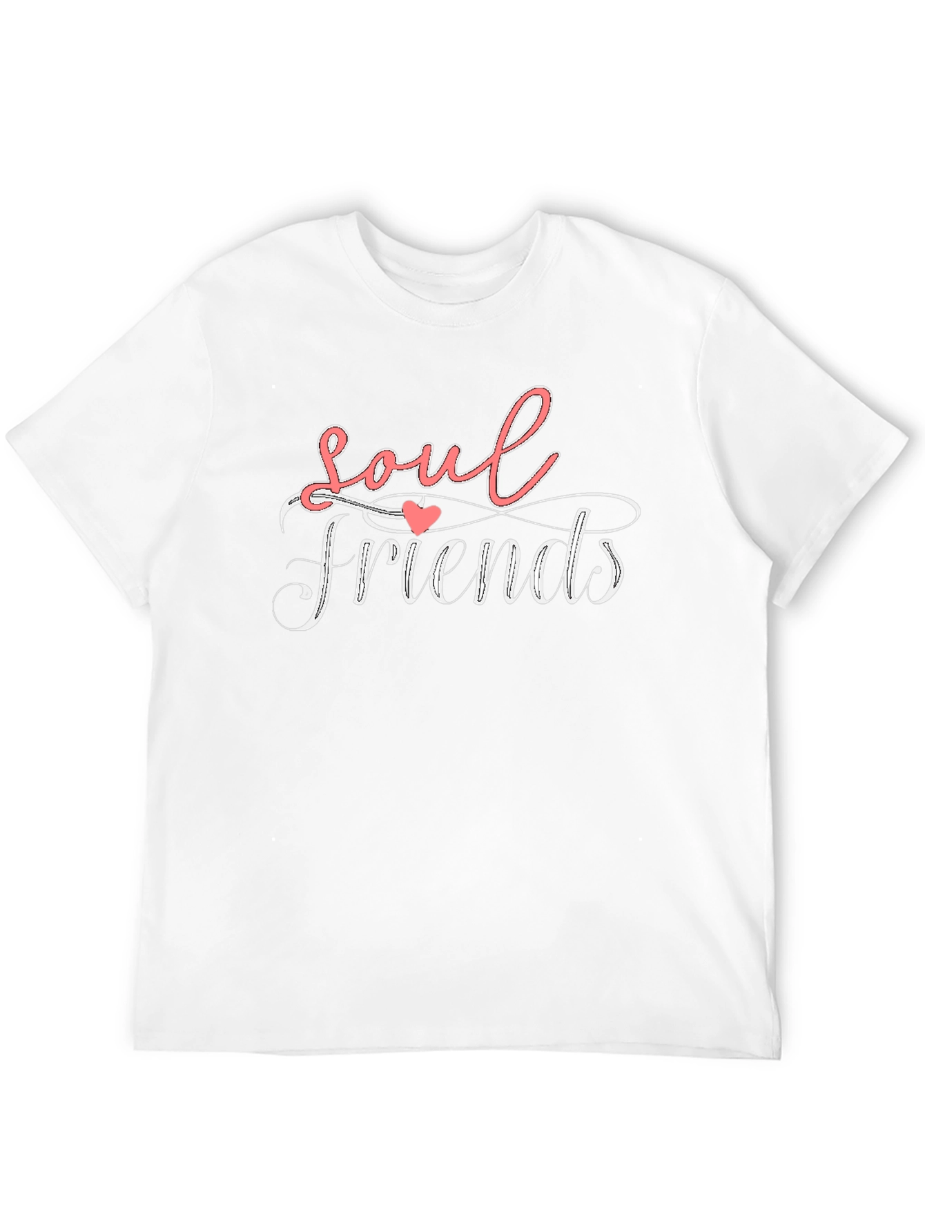Black Soul Friends Graphic Tee - Heart Accent, Trendy Casual Wear view 12