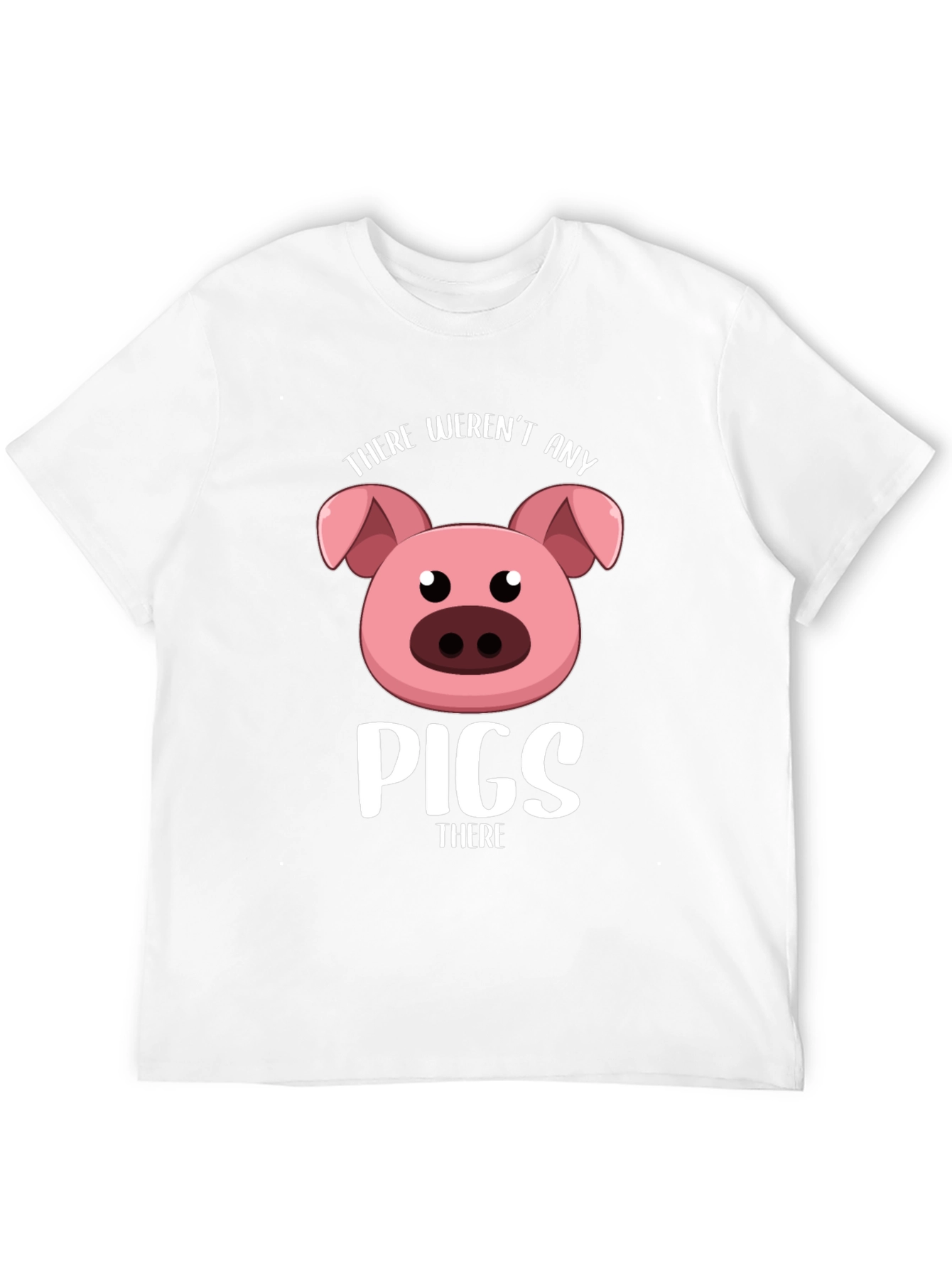 Black Funny Pig T-Shirt - "There Weren't Any Pigs There" view 12