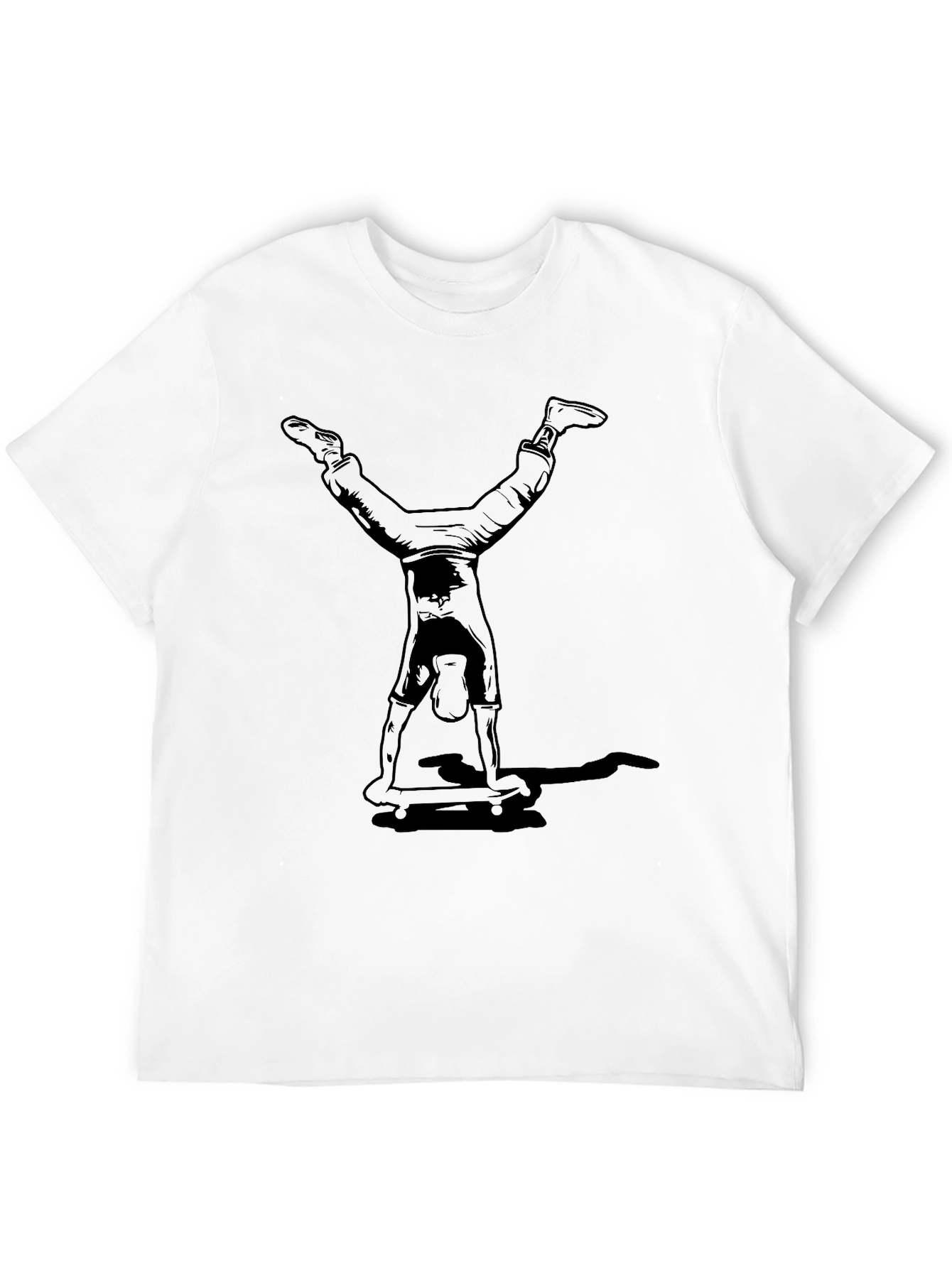 Black Handstand Skateboarder Graphic Tee - Black view 12