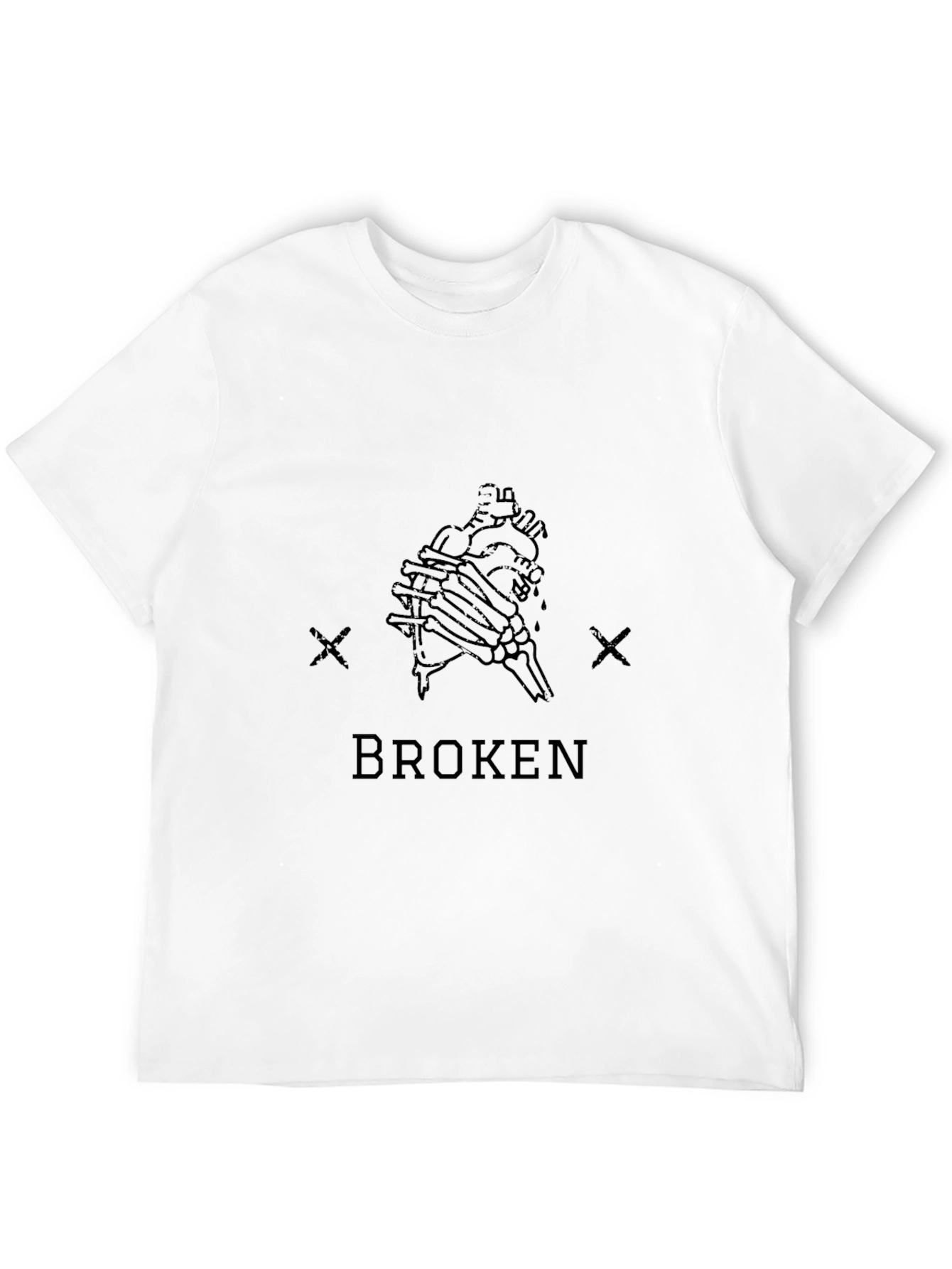 Black Broken Heart Graphic Tee - Black Cotton Blend view 12