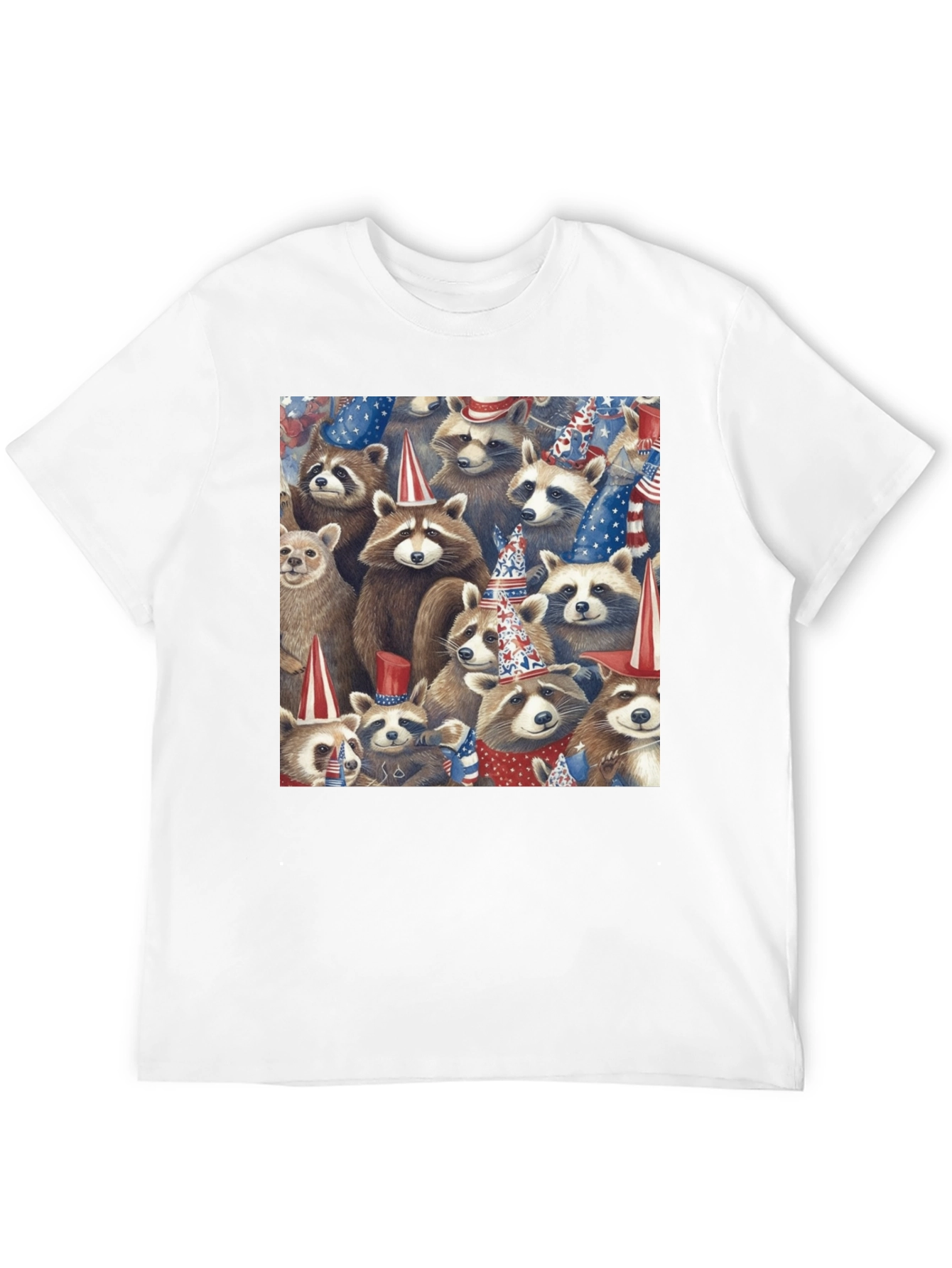 Black Patriotic Raccoon T-Shirt view 12