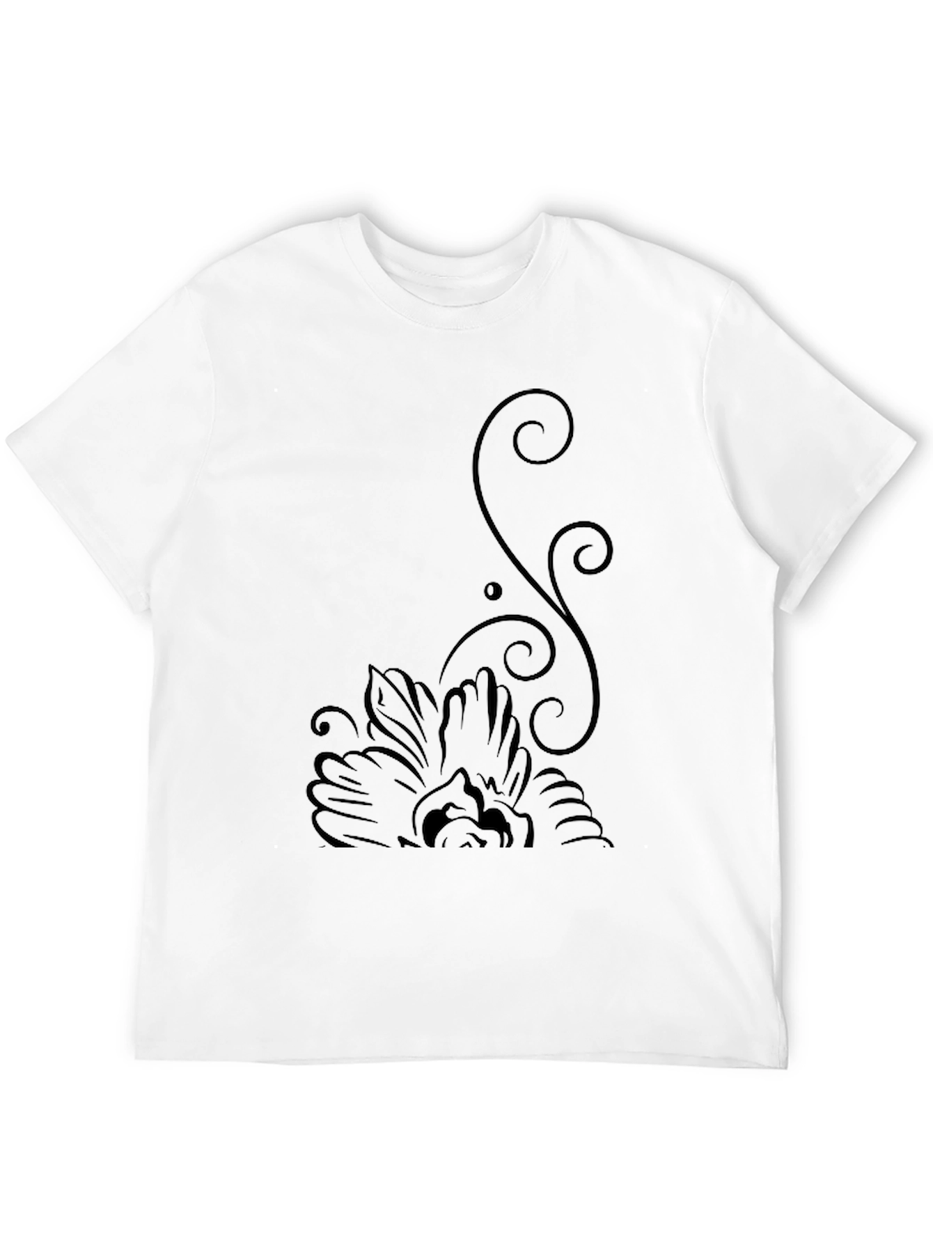 Black Black Tee with Floral Accent view 12