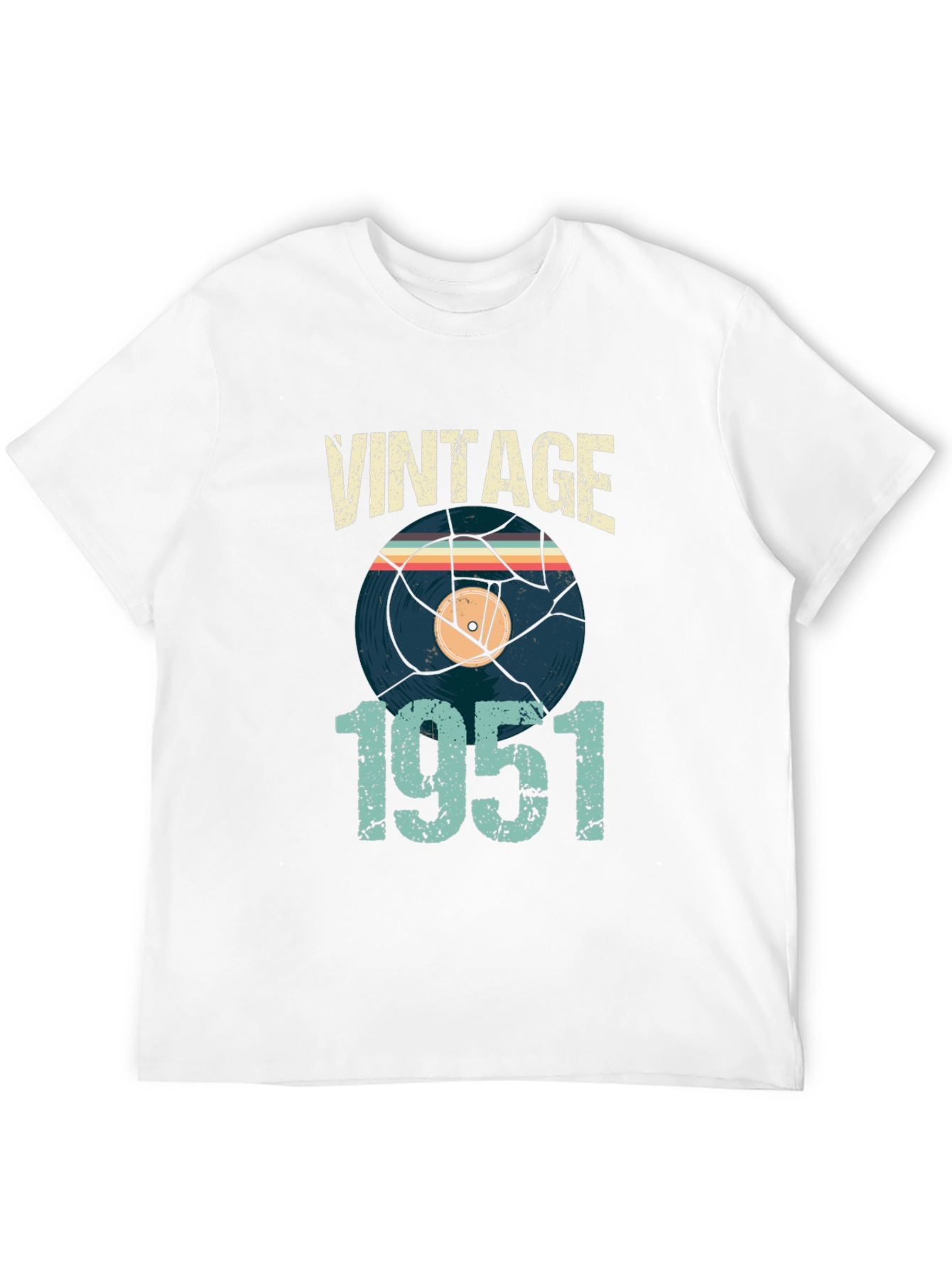 Black Vintage 1951 Vinyl Record Graphic T-Shirt view 12