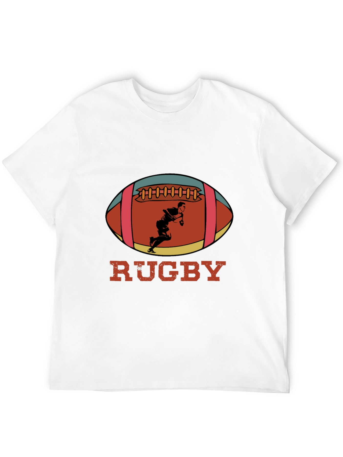 Black Rugby Player Graphic T-Shirt view 12