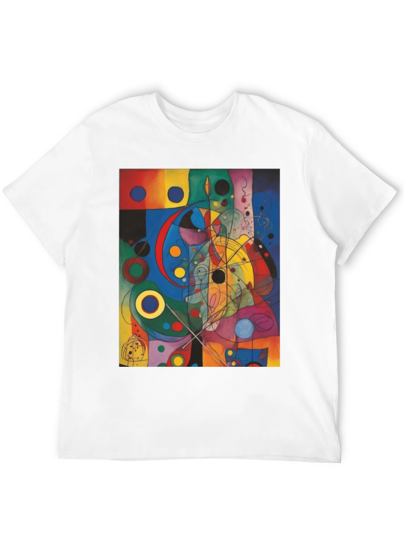 Black Abstract Art Graphic Print Black T-Shirt view 12