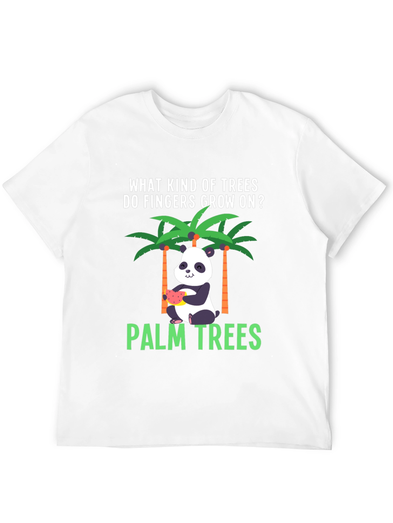 Black Funny Panda Palm Trees T-Shirt view 12