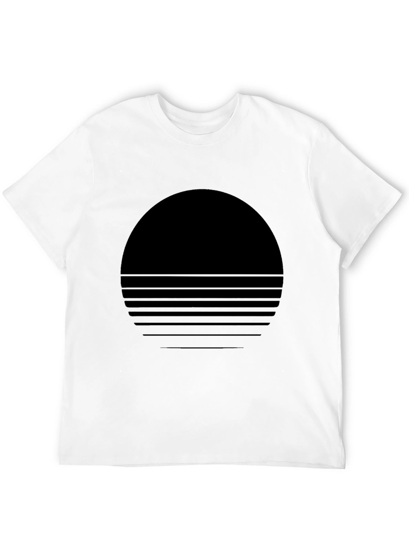 Black Retro Sunset Graphic Tee - Black Crew Neck view 12