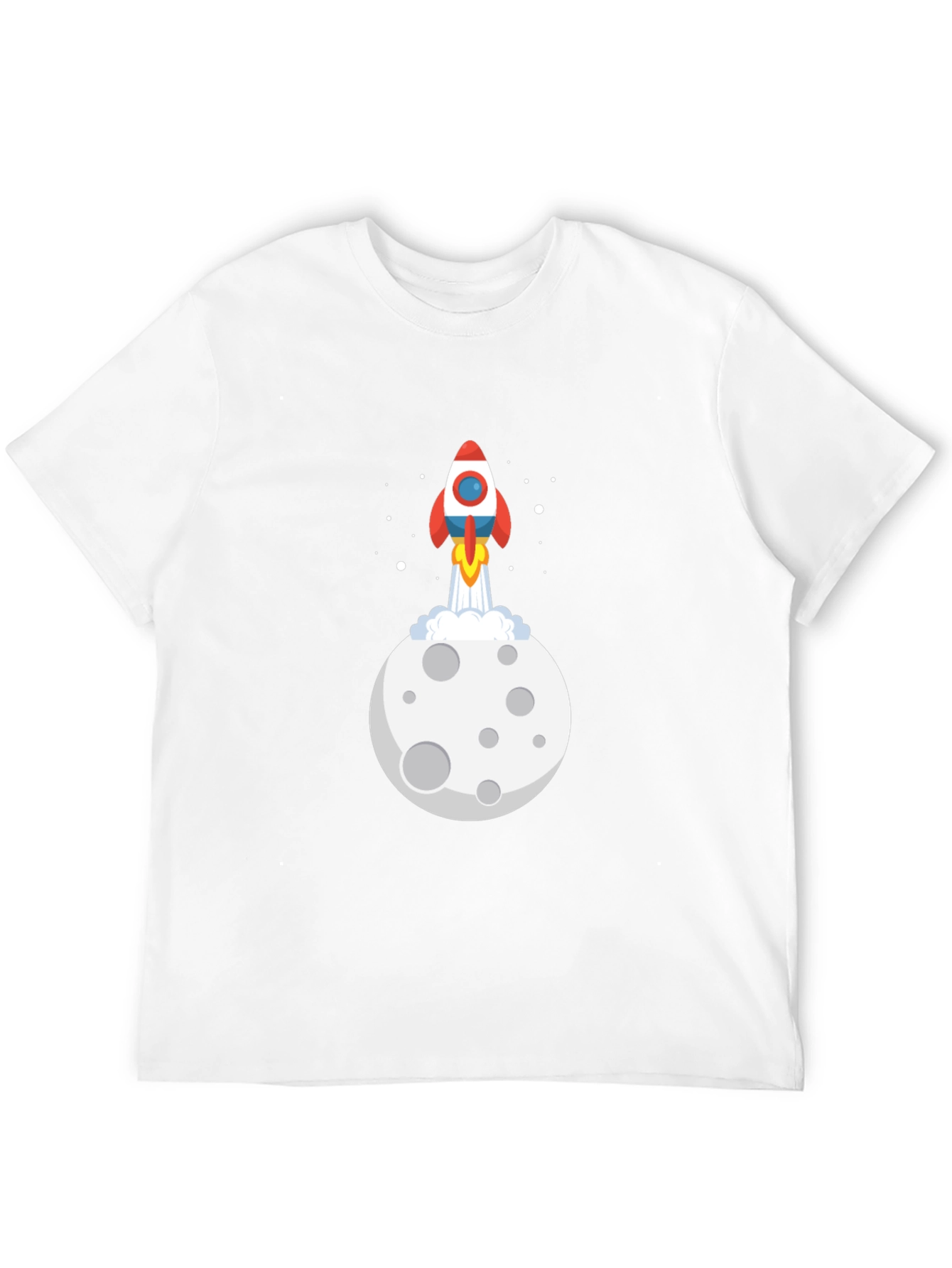 Black Rocket Moon Graphic Black T-Shirt view 12