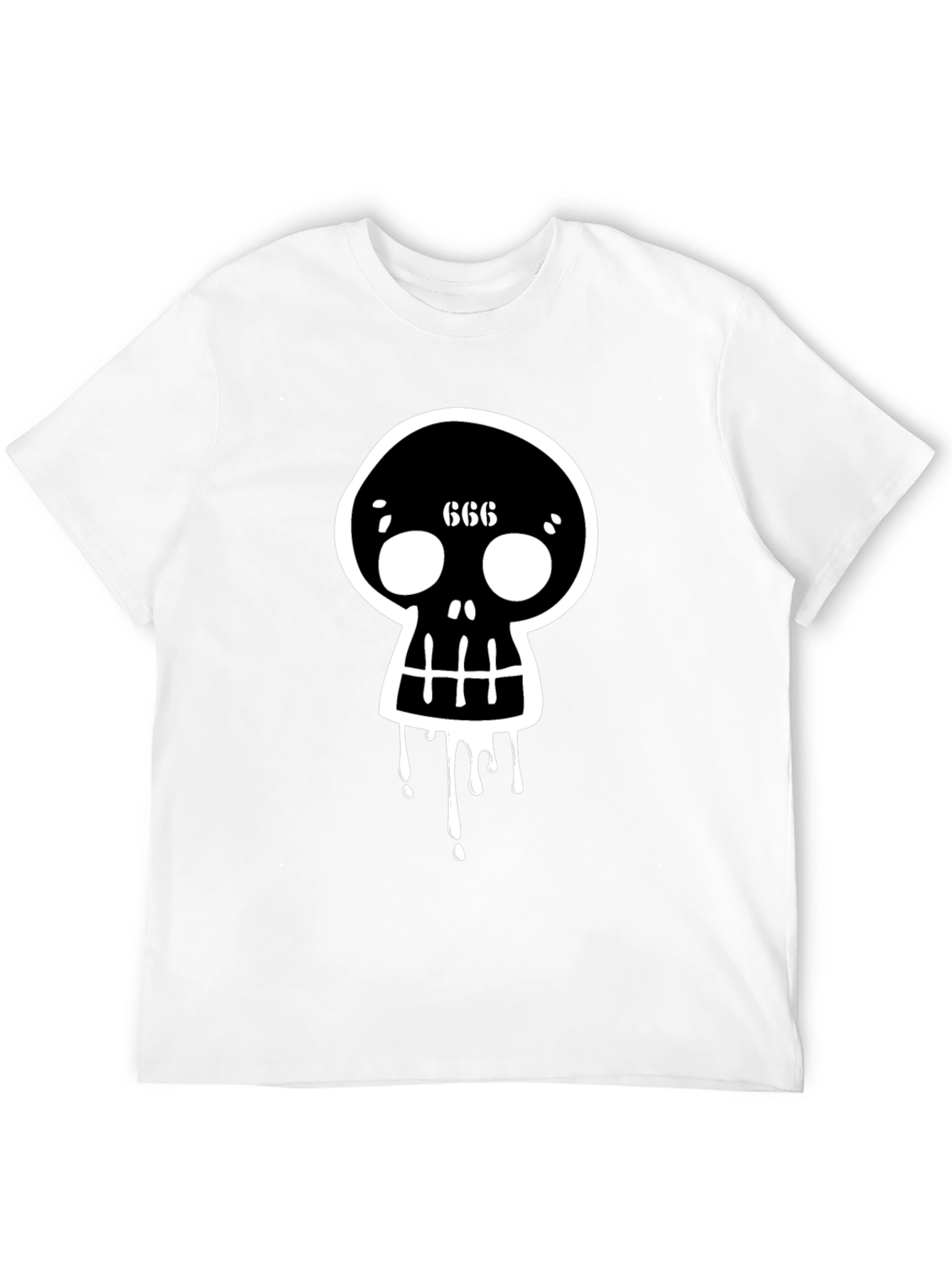 Black Men's Black Skull Graphic Tee view 12