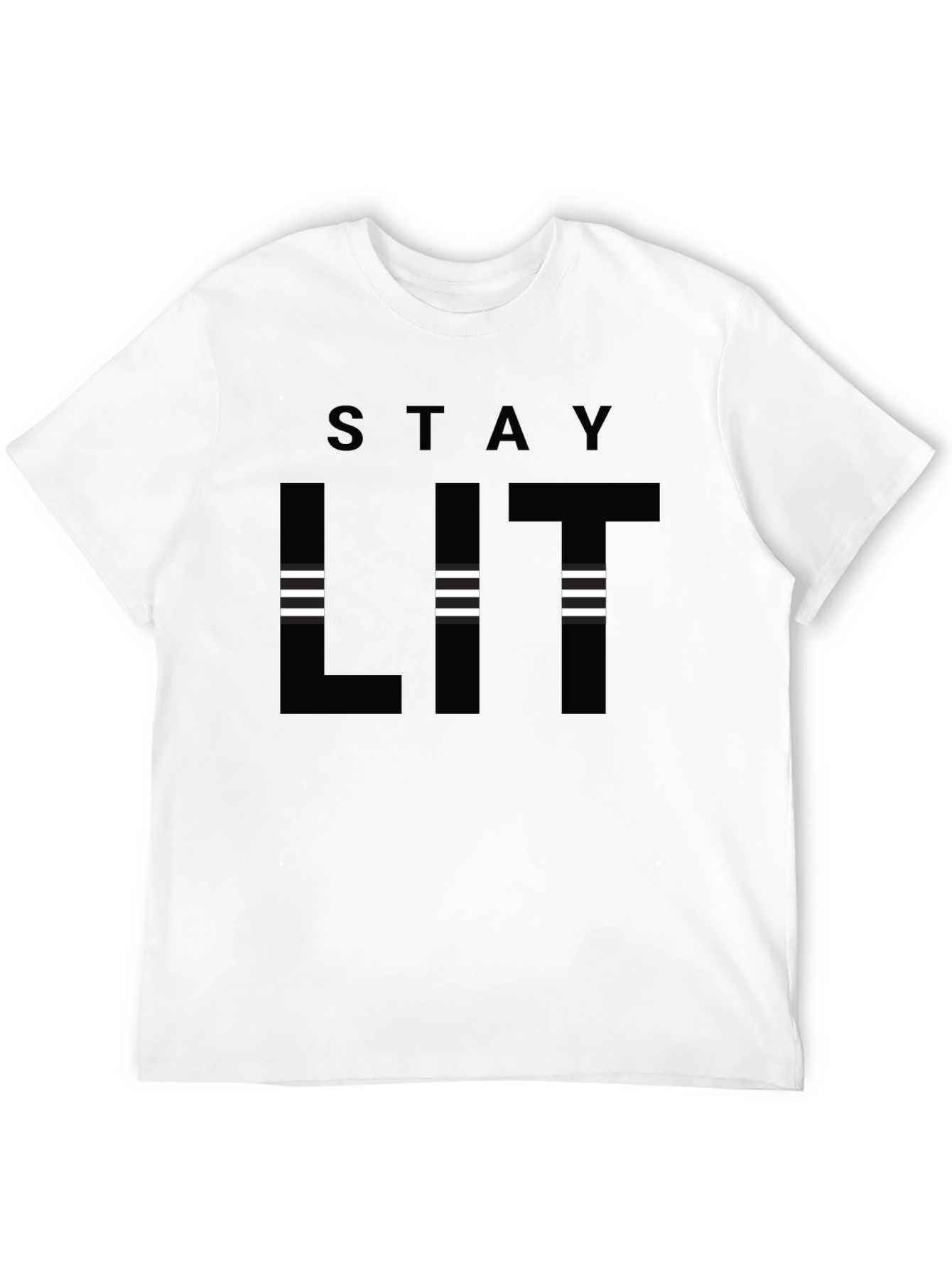 Black Stay Lit Black Graphic T-Shirt - Trendy Casual Wear view 12