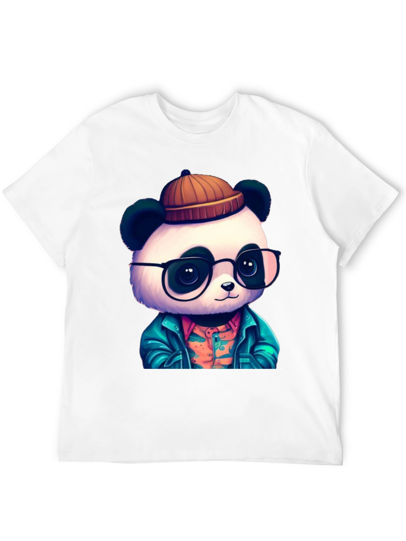 Black Cool Panda Graphic Tee - Black Cotton T-Shirt view 12