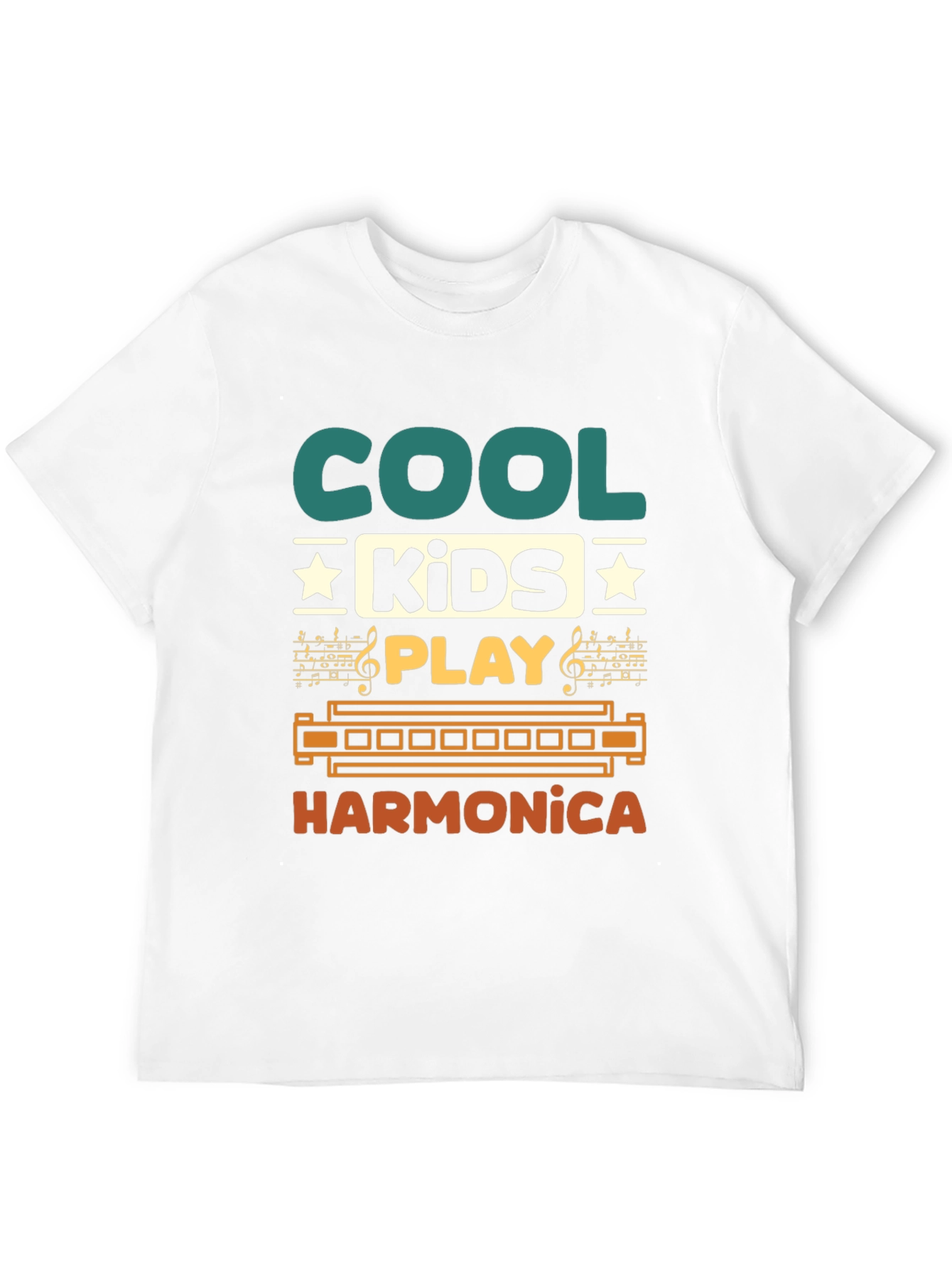 Black Cool Kids Harmonica Graphic T-Shirt view 12