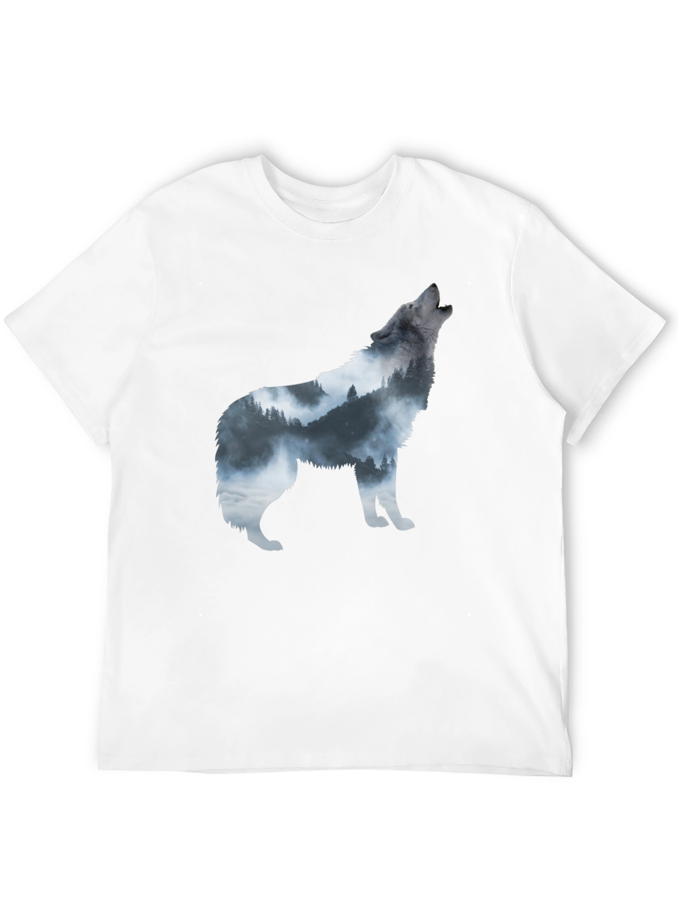Black Wolf Silhouette Graphic Print Tee view 12