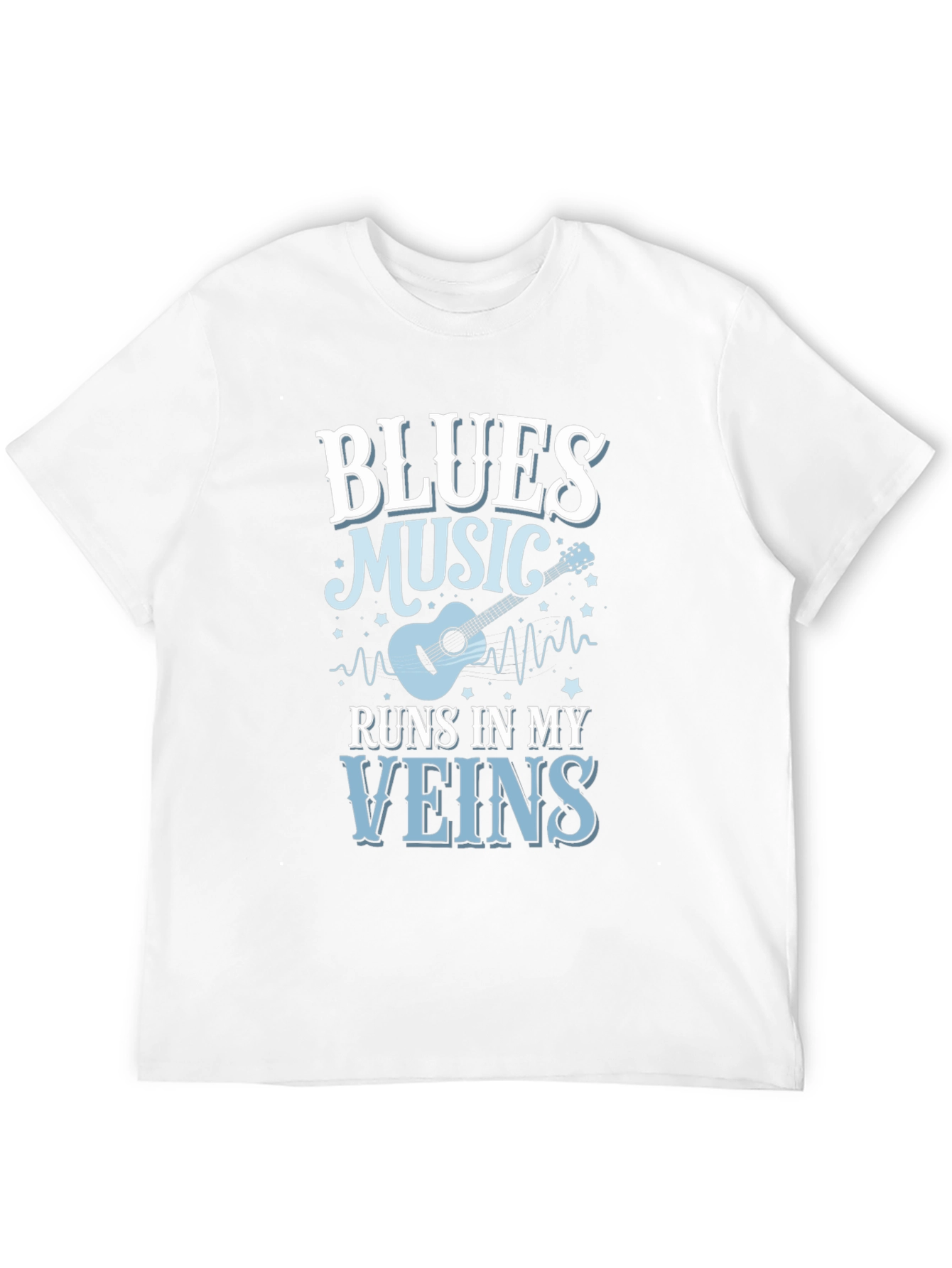 Black Blues Music Runs In My Veins T-Shirt view 12