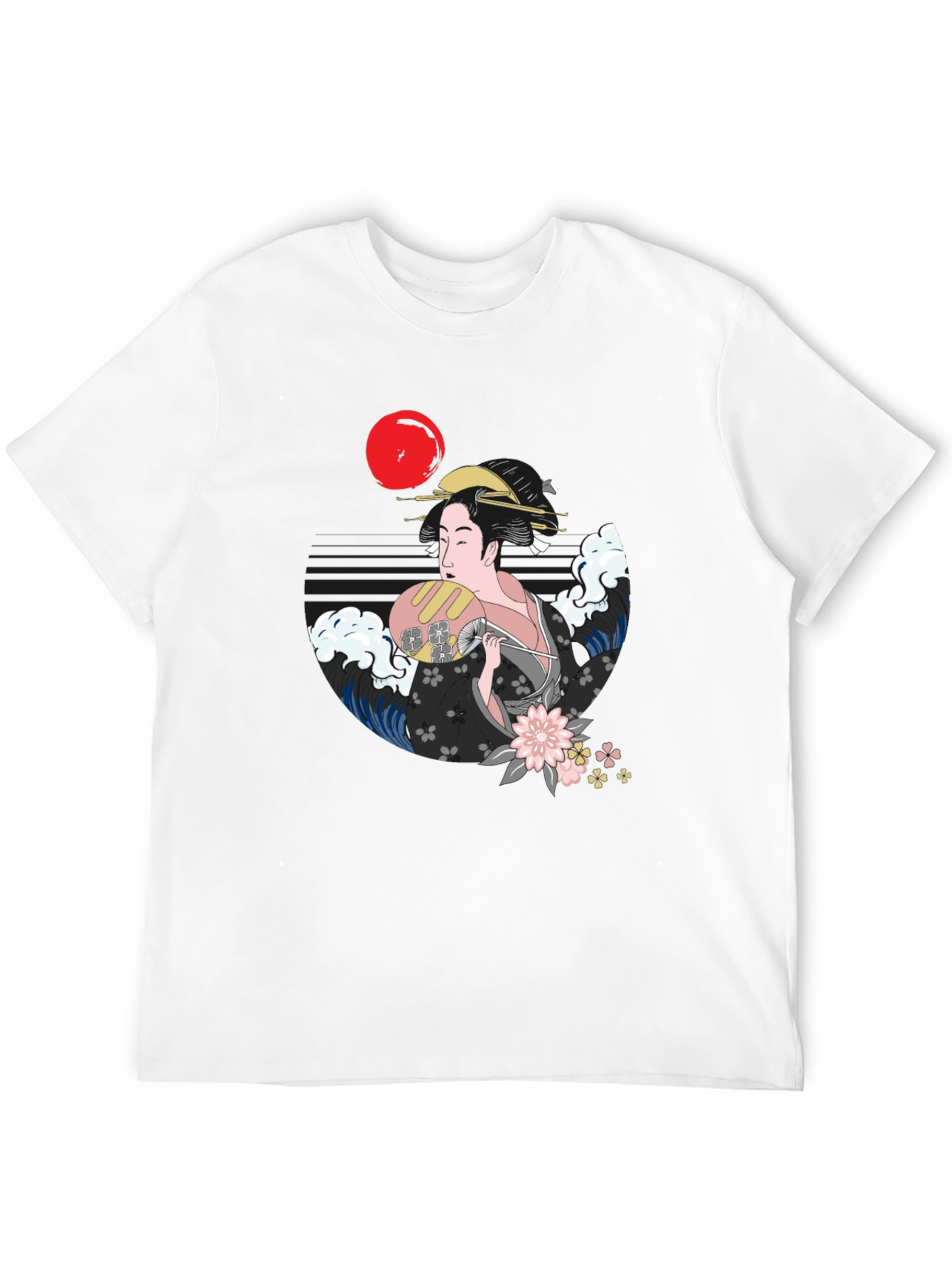 Black Geisha Graphic Black T-Shirt view 12