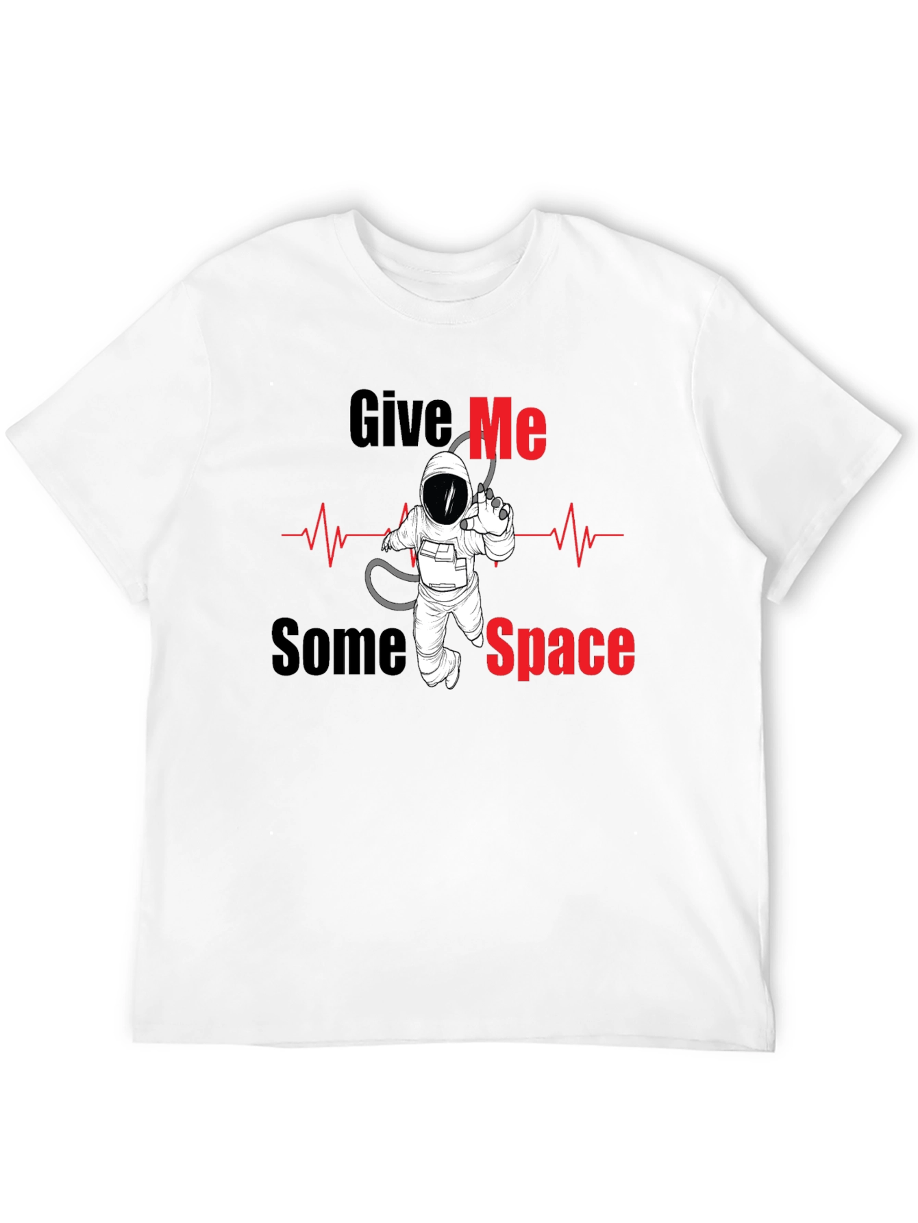 Black Give Me Space T-Shirt - Astronaut Graphic Tee view 12