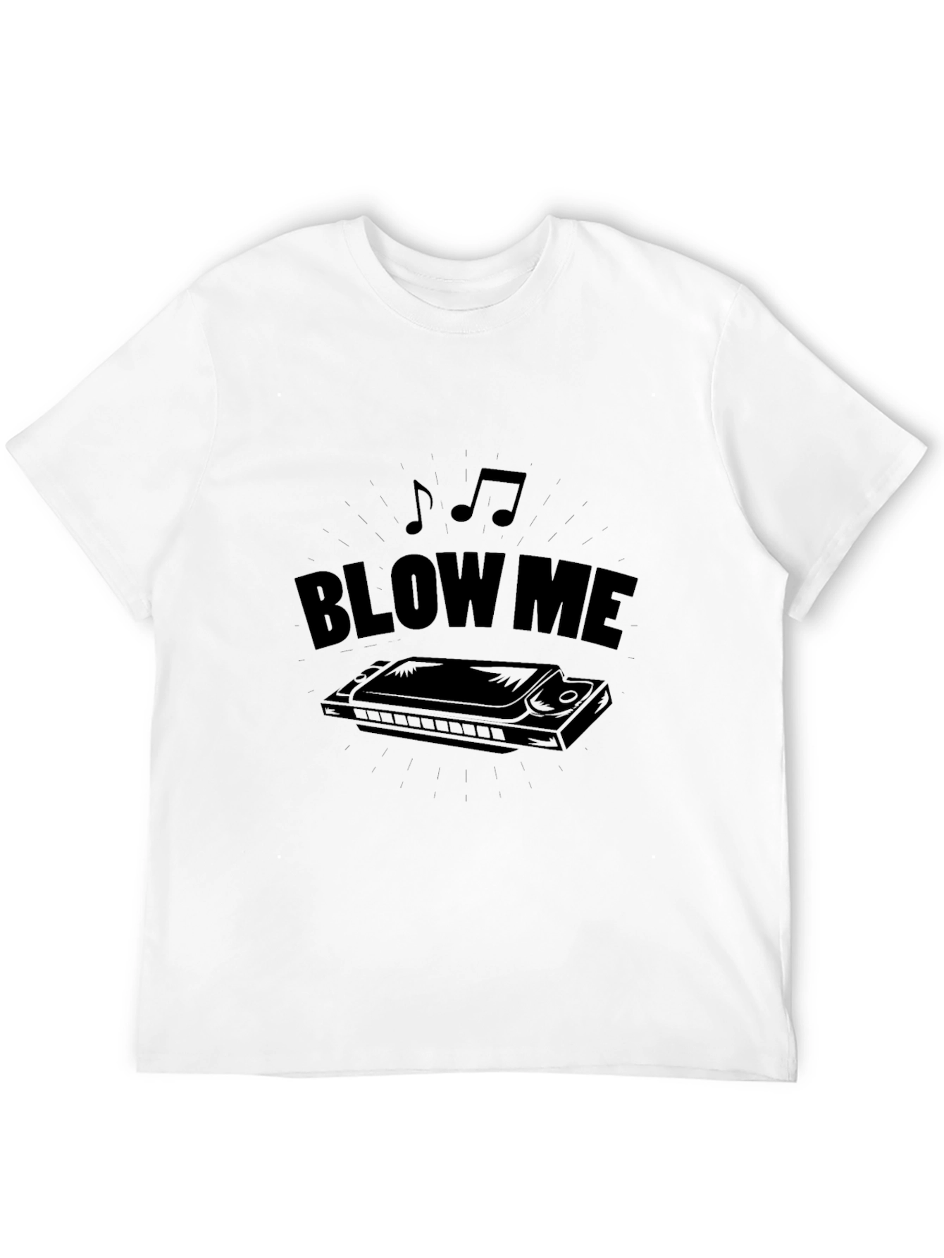 Black Blow Me Harmonica T-Shirt - Musical Humor Tee view 12