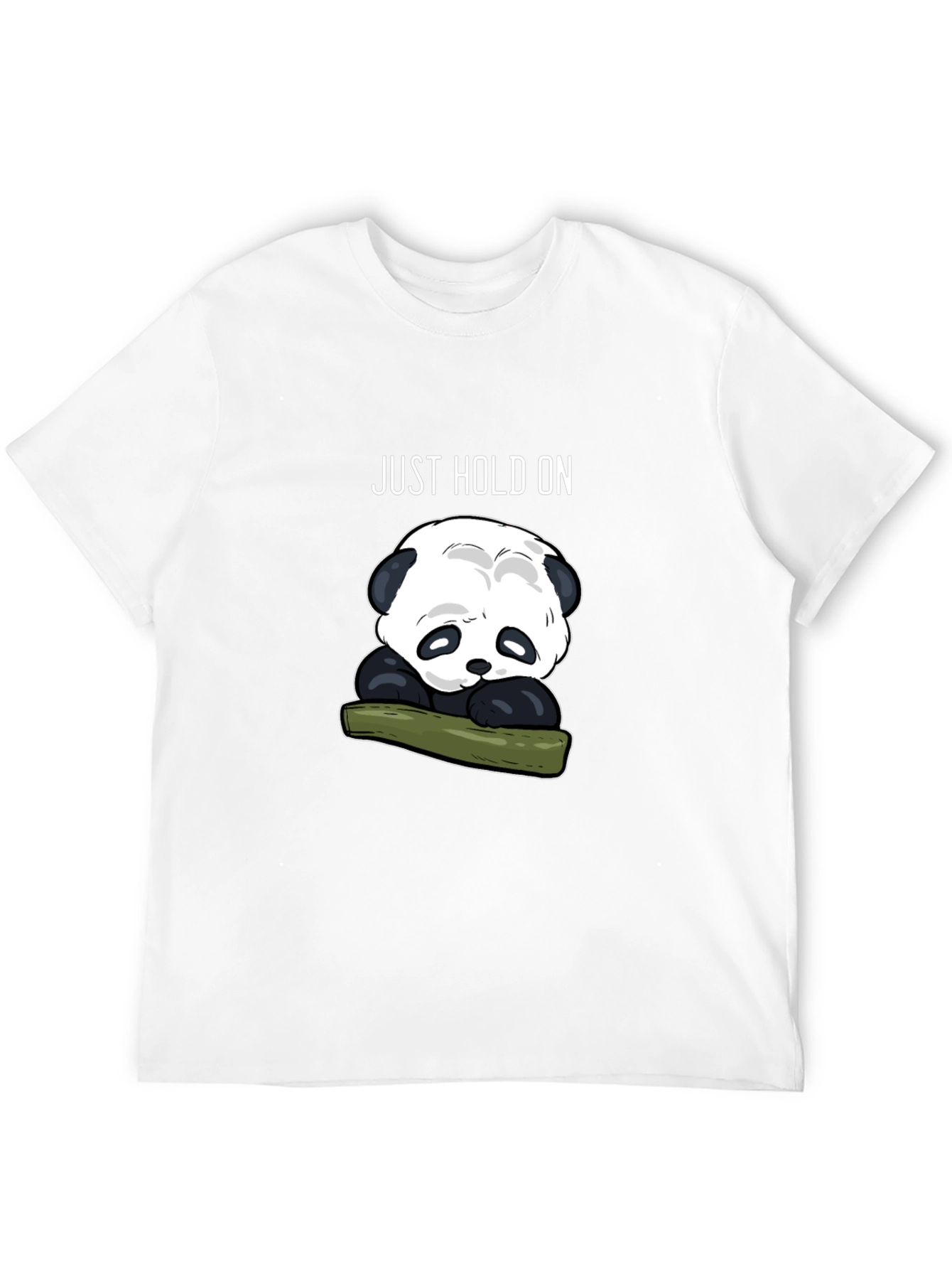 Black Just Hold On Panda Graphic Tee - Black view 12