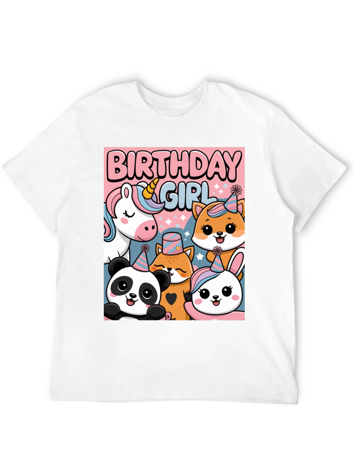 Black Birthday Girl Animal Party T-Shirt view 12