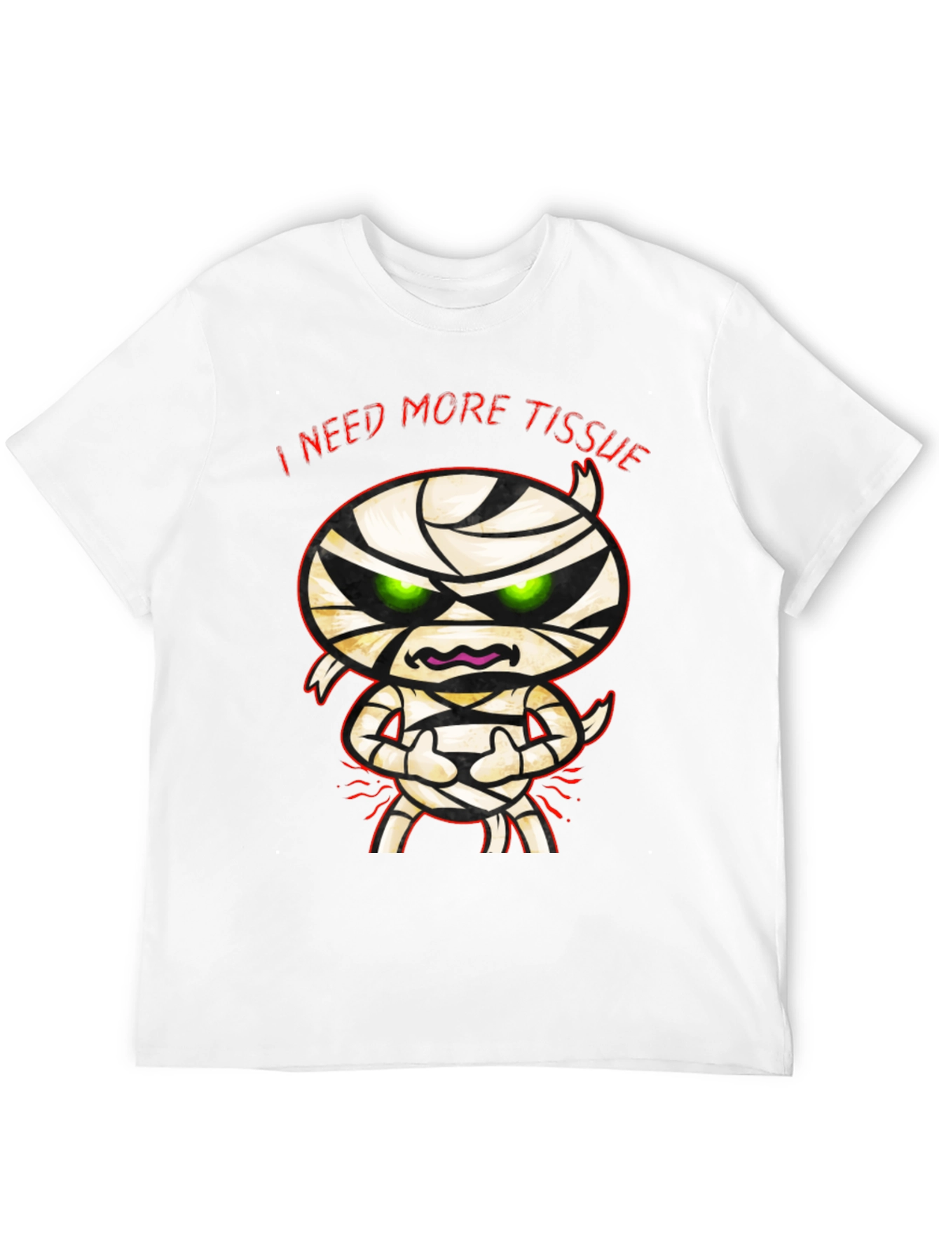 Black I Need More Tissue Mummy T-Shirt - Funny Halloween Tee view 12